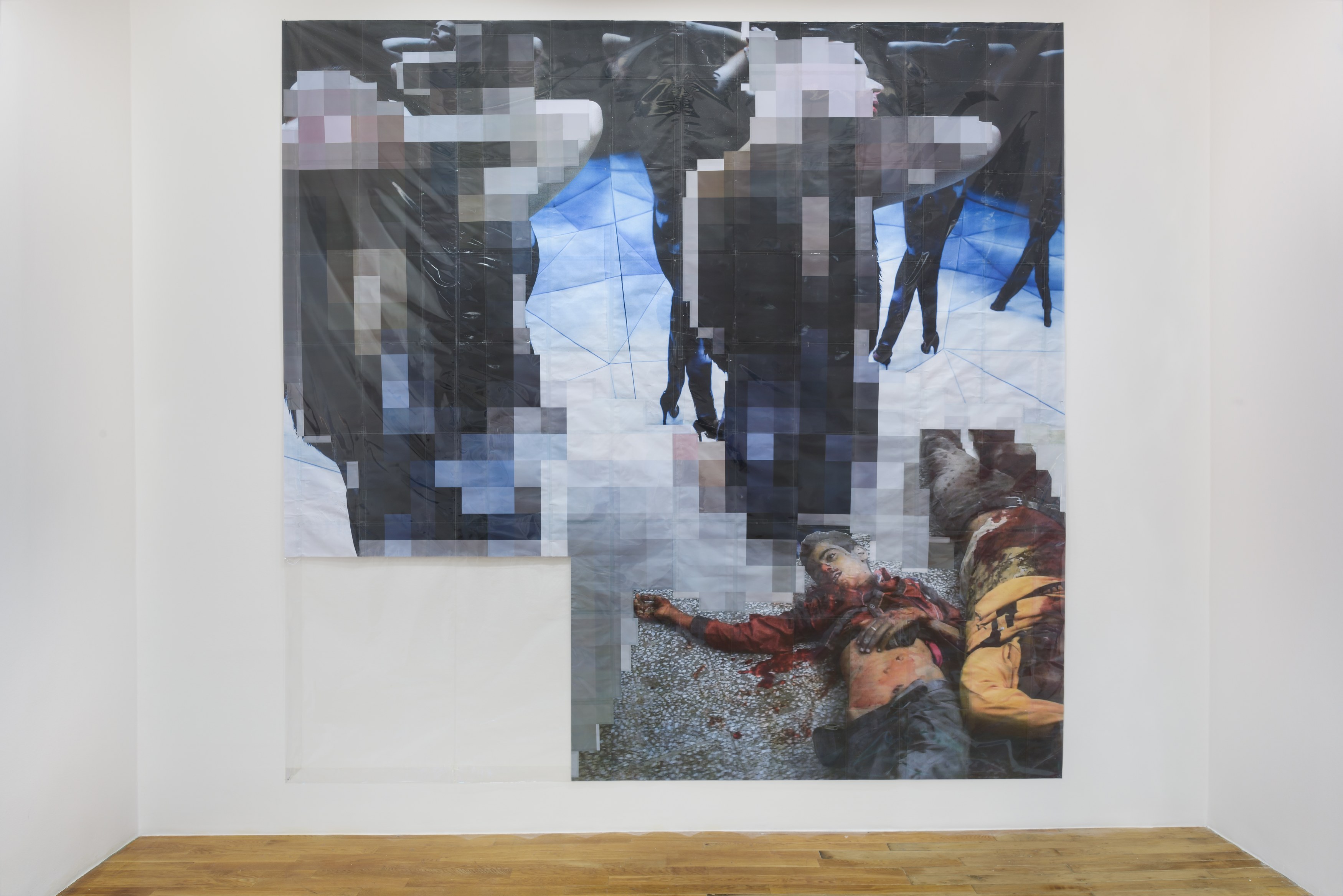Thomas Hirschhorn, Pixel-Collage at Galerie Chantal Crousel, photo 6