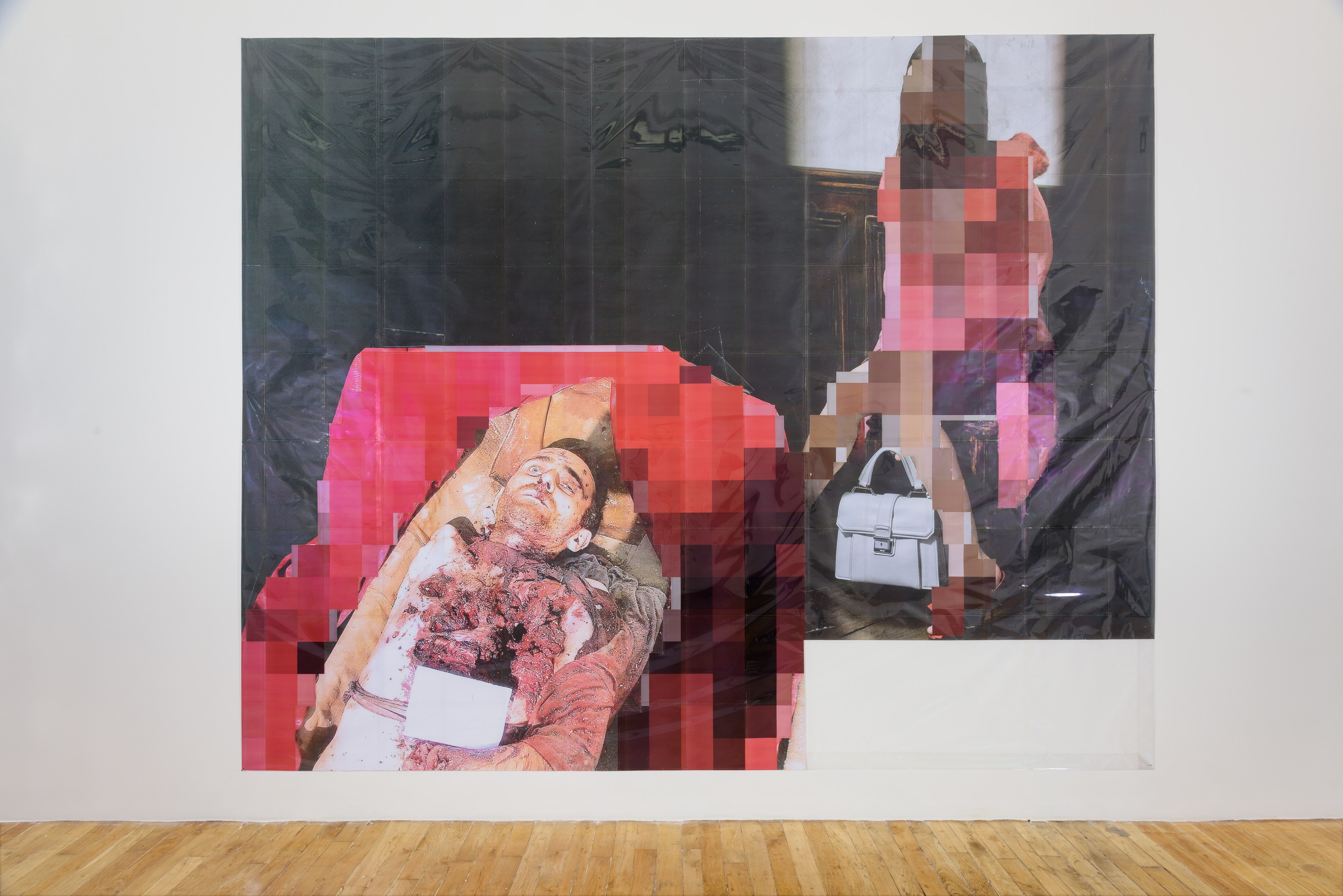 Thomas Hirschhorn, Pixel-Collage at Galerie Chantal Crousel, photo 7