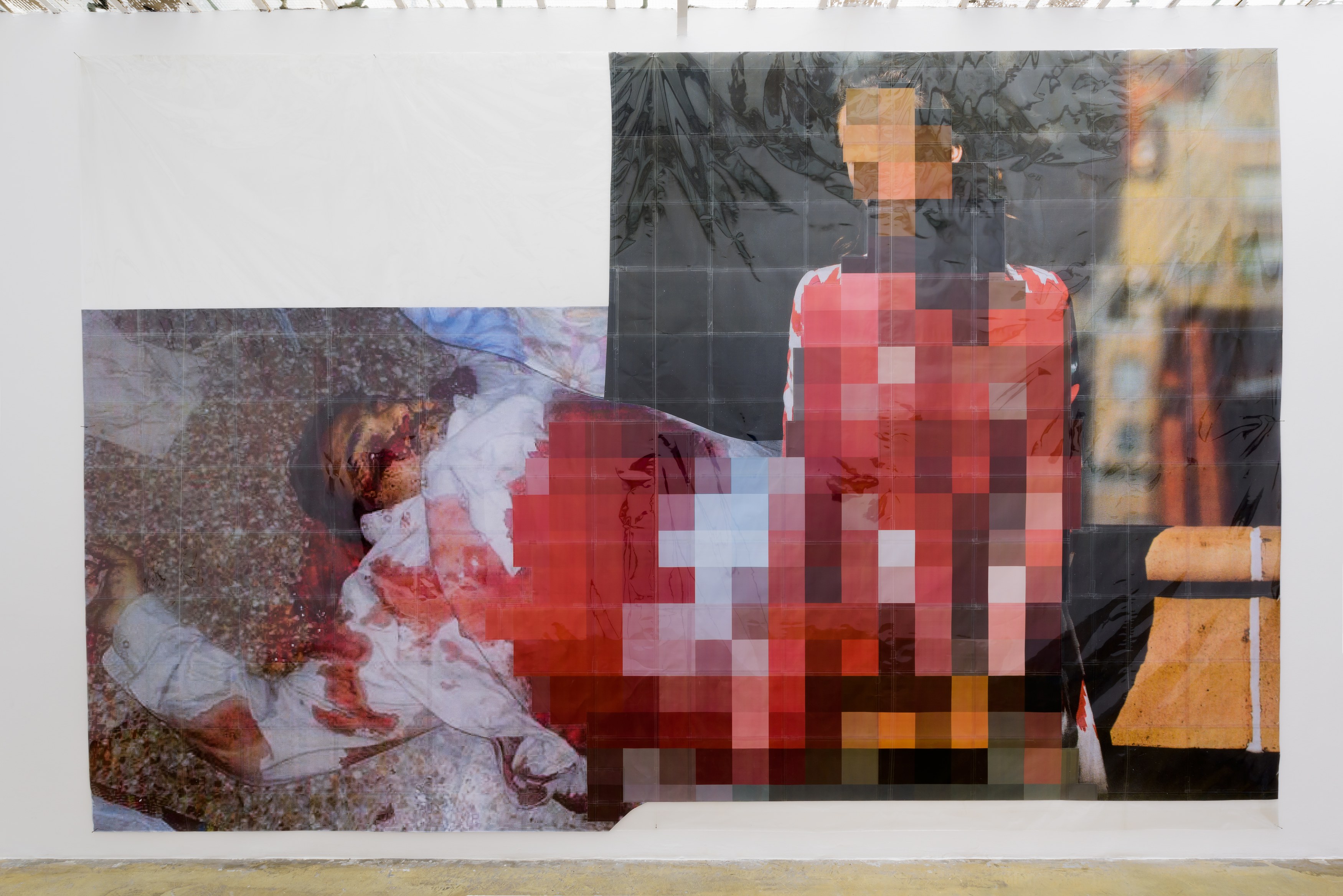 Thomas Hirschhorn, Pixel-Collage at Galerie Chantal Crousel, photo 8