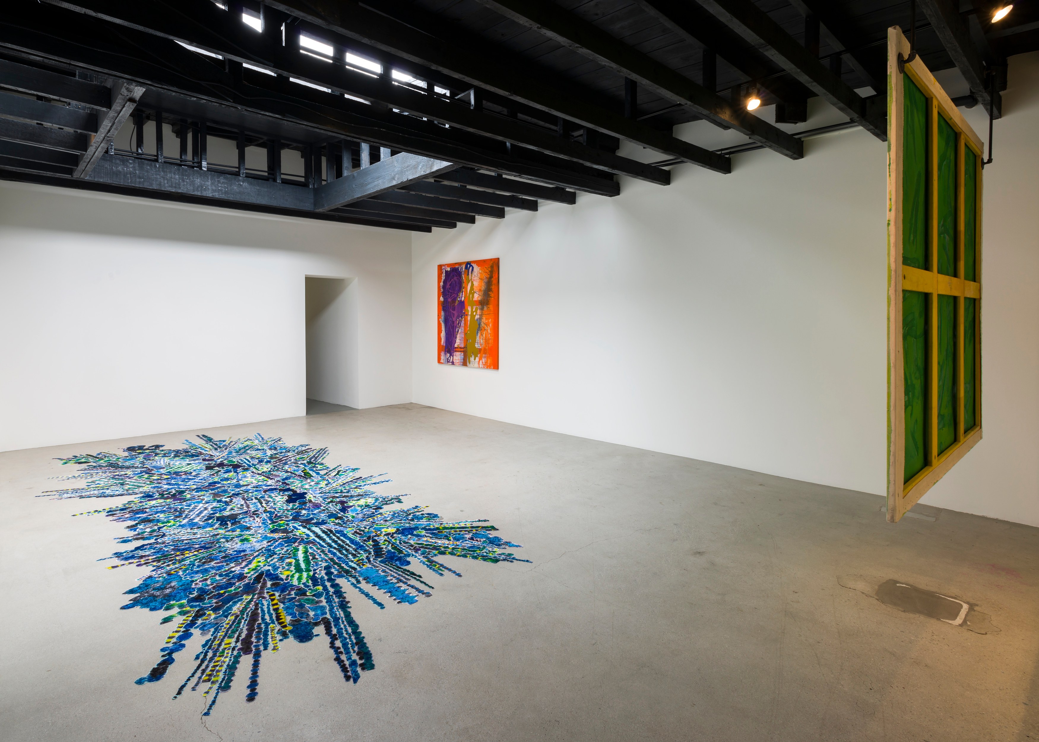 Polly Apfelbaum, Dona Nelson, Erasing, Tracing, Racing Paint at Michael Benevento Gallery, photo 7