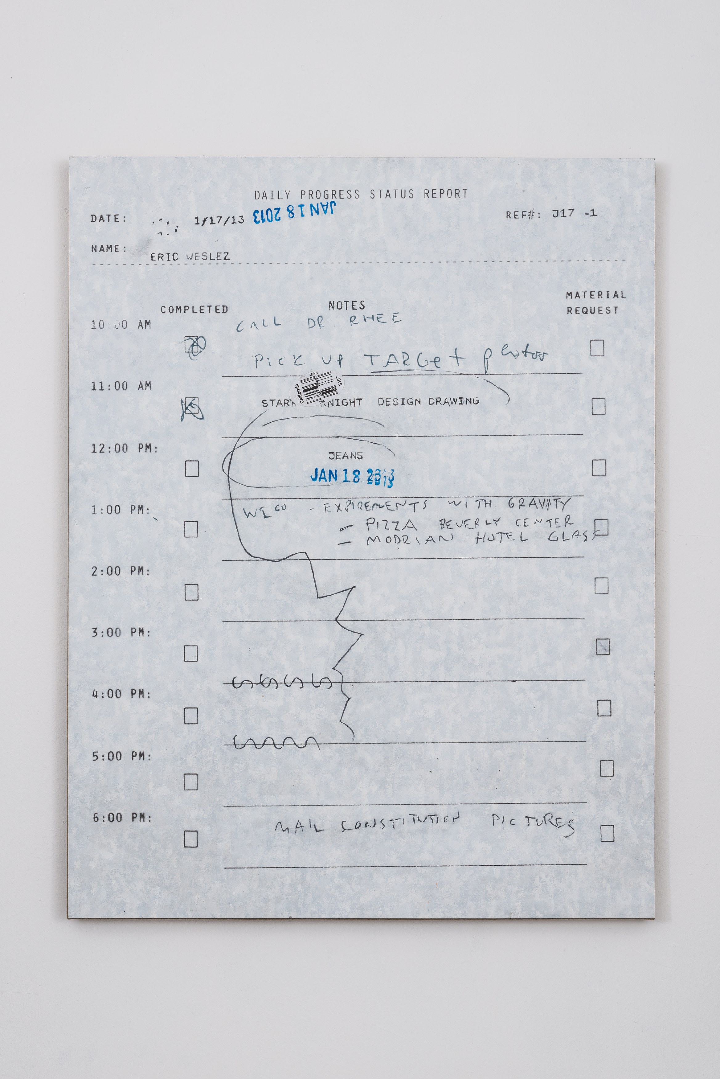Eric Wesley, Daily Progress Status Reports at Bortolami, photo 23