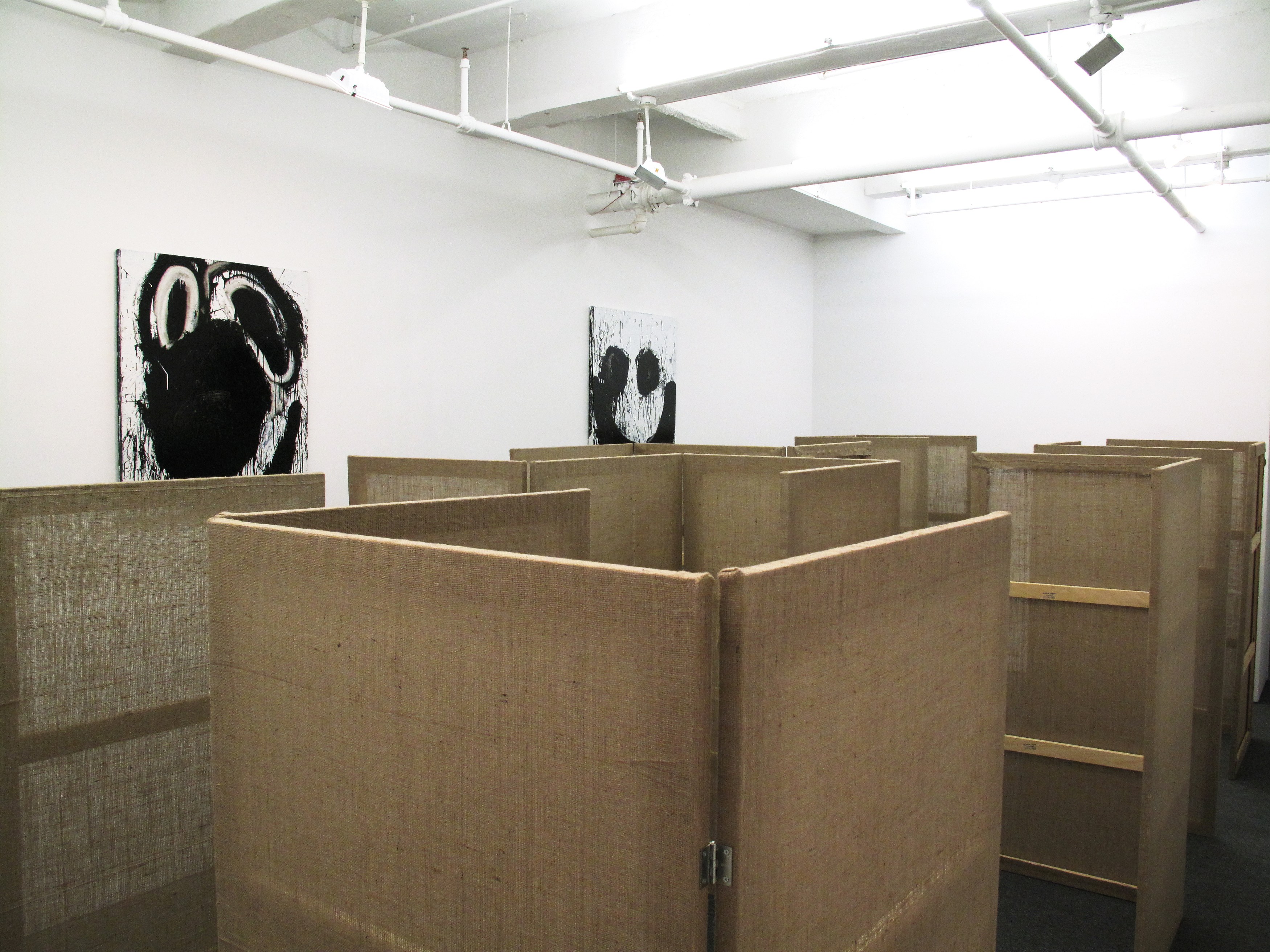 Joyce Pensato, Heimo Zobernig, Interim in Three Rounds, Round 1 at Petzel, photo 3
