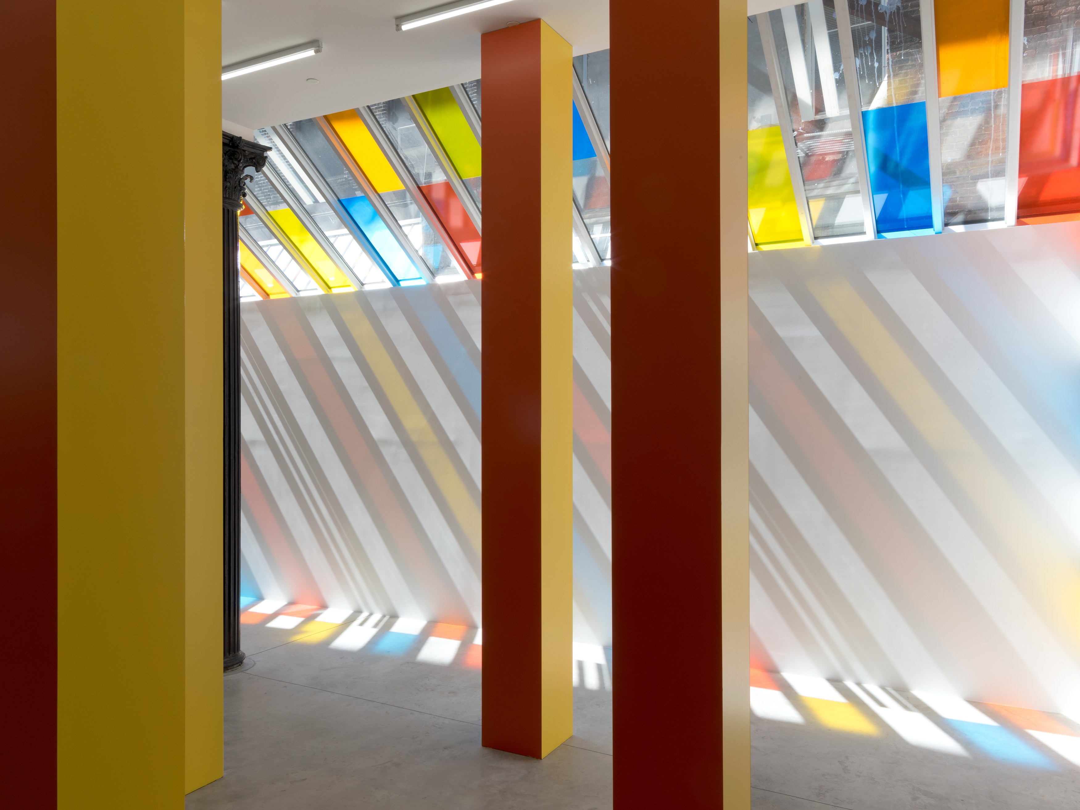 Daniel Buren, To Align: works in situ 2017 at Bortolami, photo 16