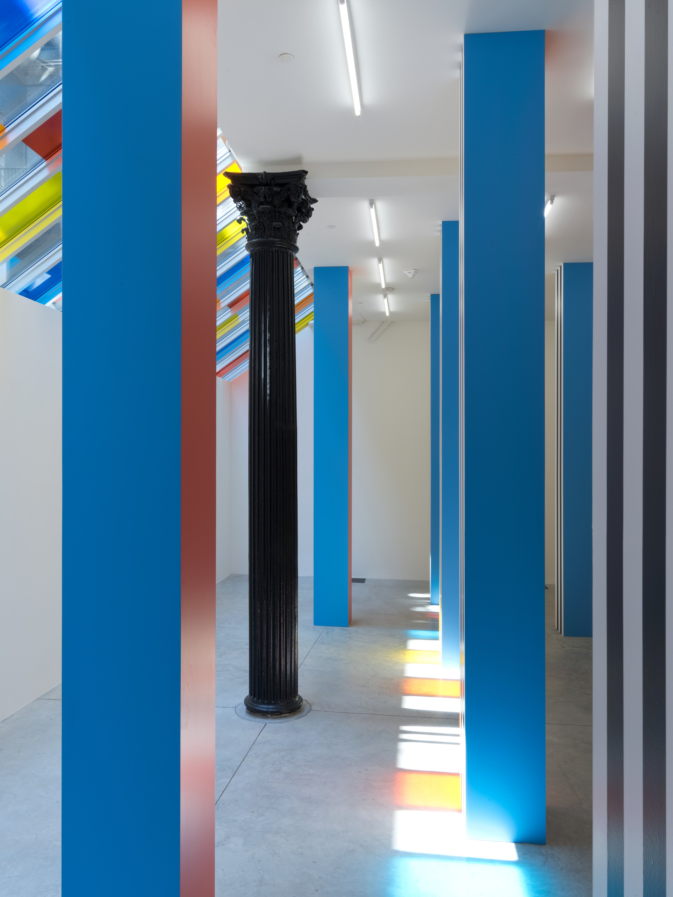 Daniel Buren, To Align: works in situ 2017 at Bortolami, photo 37