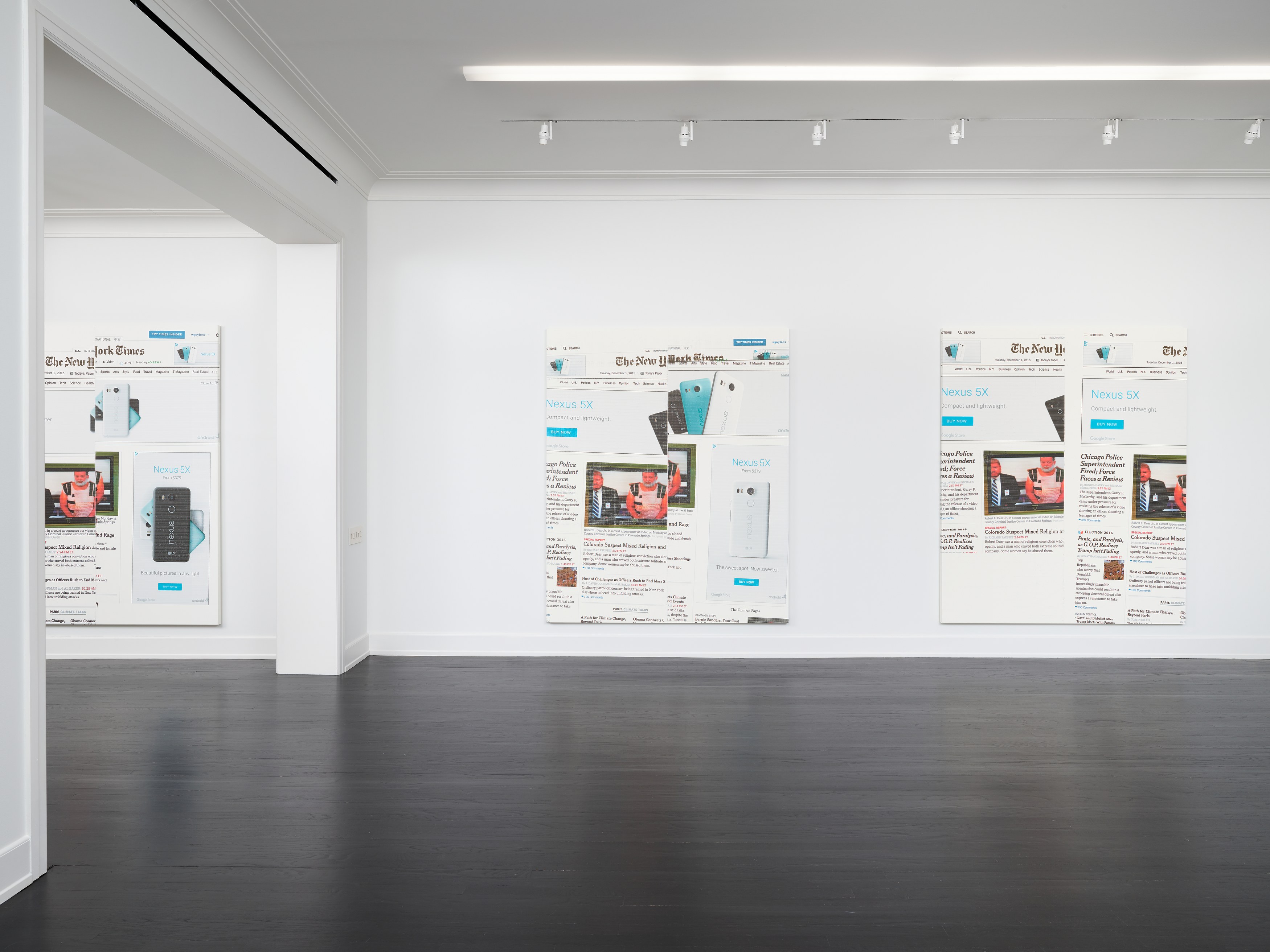 Wade Guyton, The New York Times Paintings: November – December 2015 at Petzel, photo 2