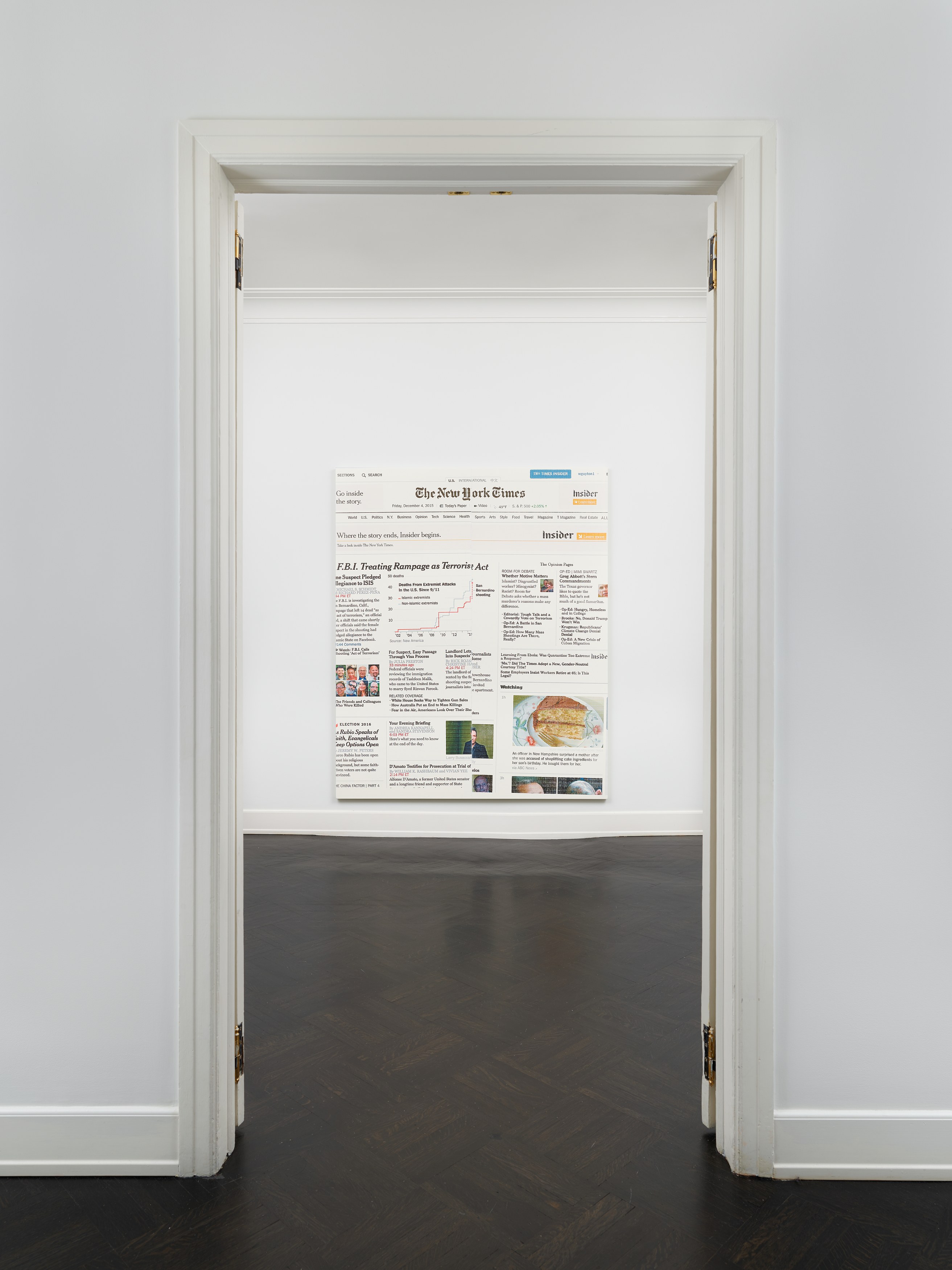Wade Guyton, The New York Times Paintings: November – December 2015 at Petzel, photo 10