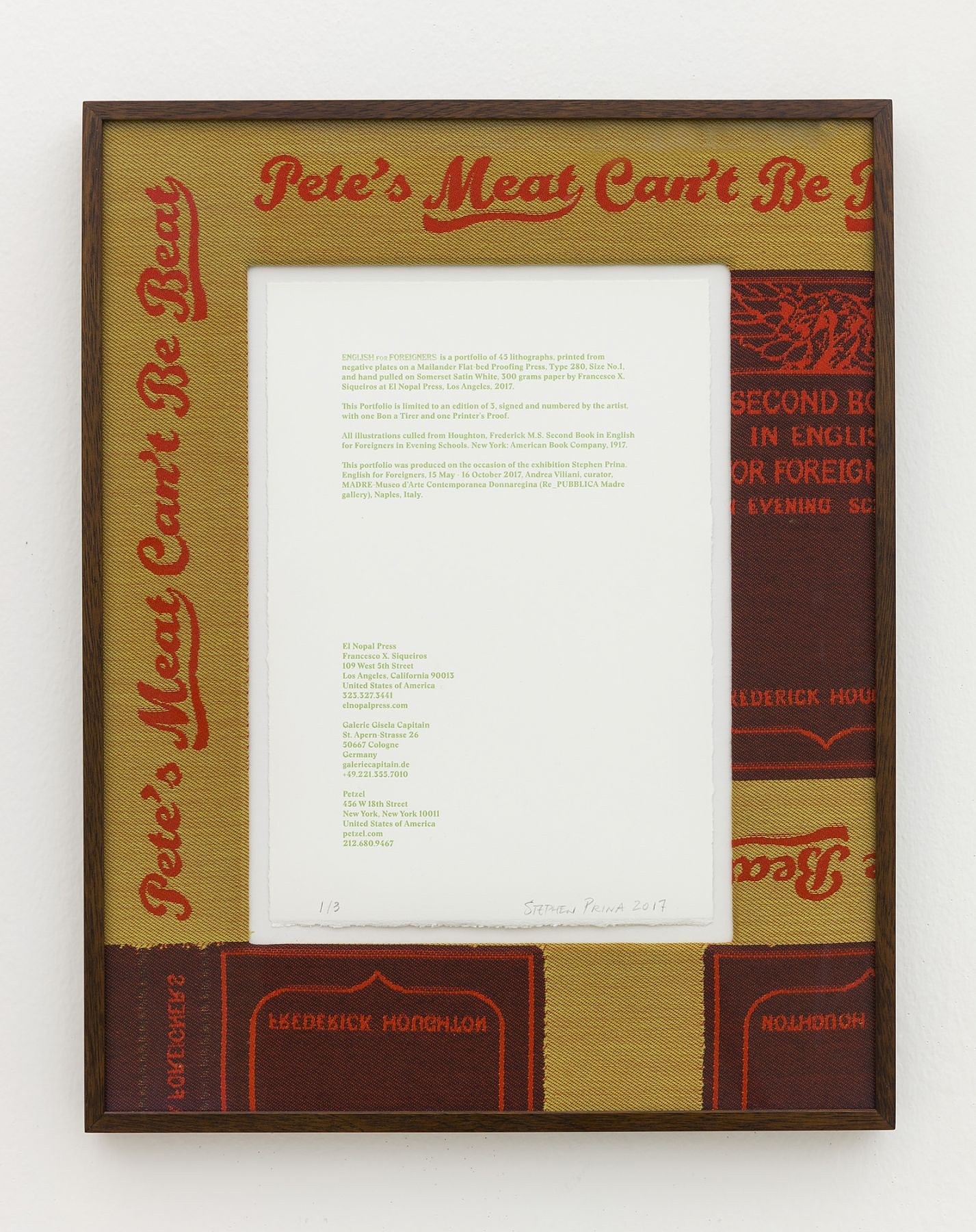 Stephen Prina, English for Foreigners (abridged) at Petzel, photo 24