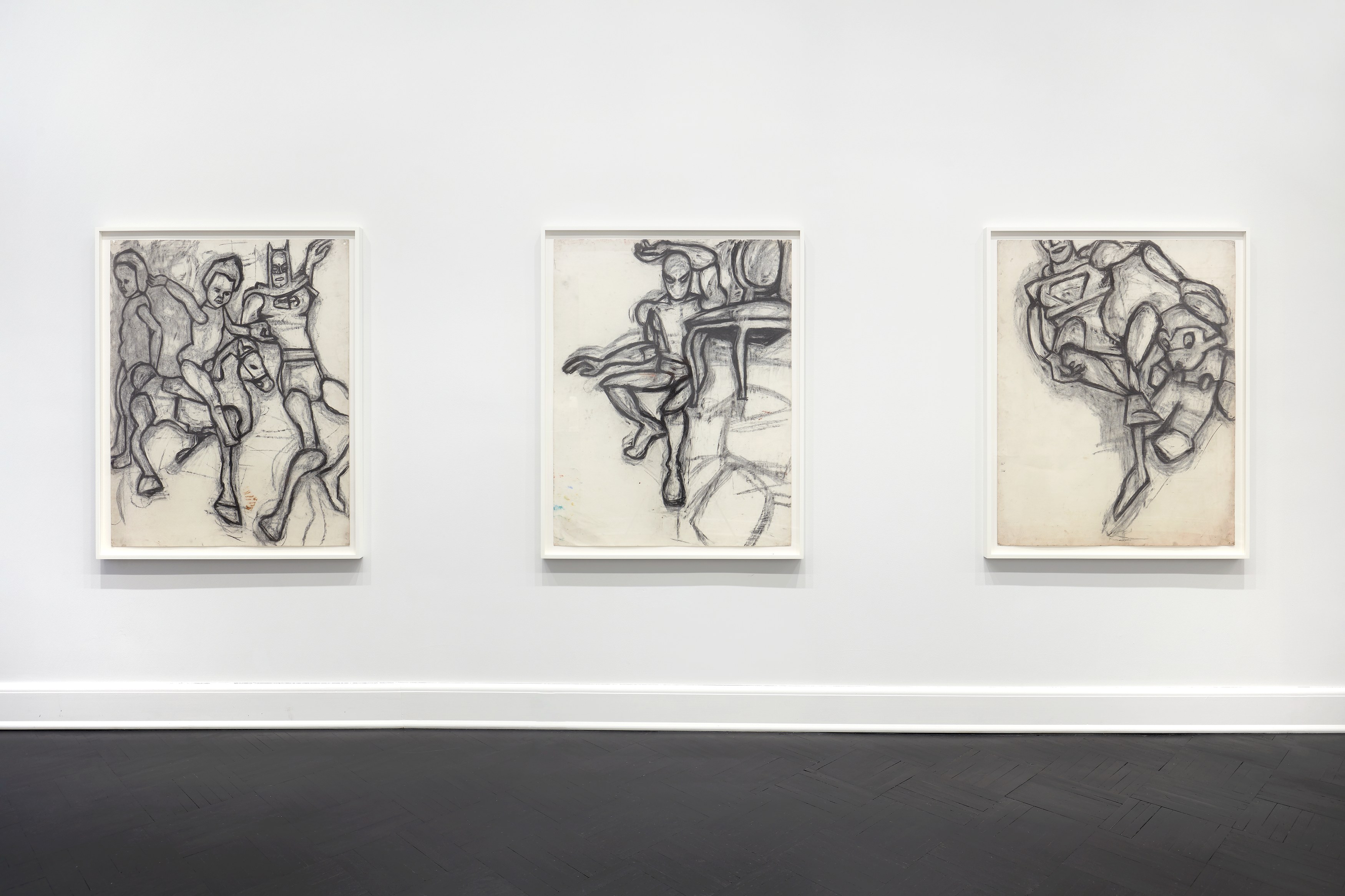 Joyce Pensato, Batman vs. Spiderman at Petzel, photo 2