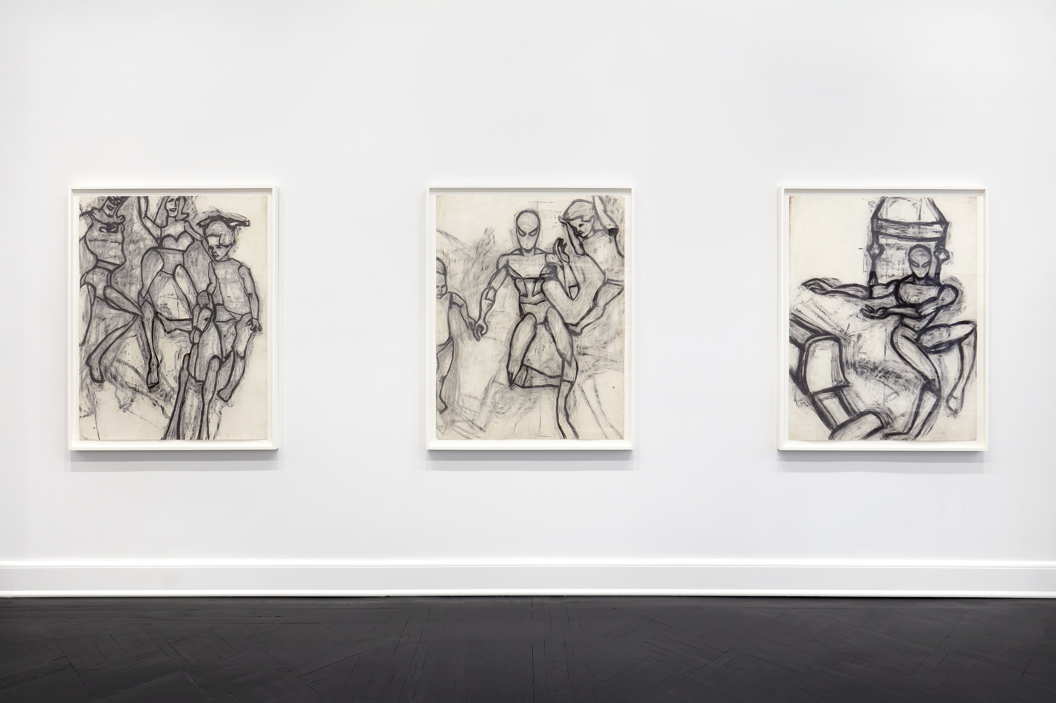 Joyce Pensato, Batman vs. Spiderman at Petzel, photo 3