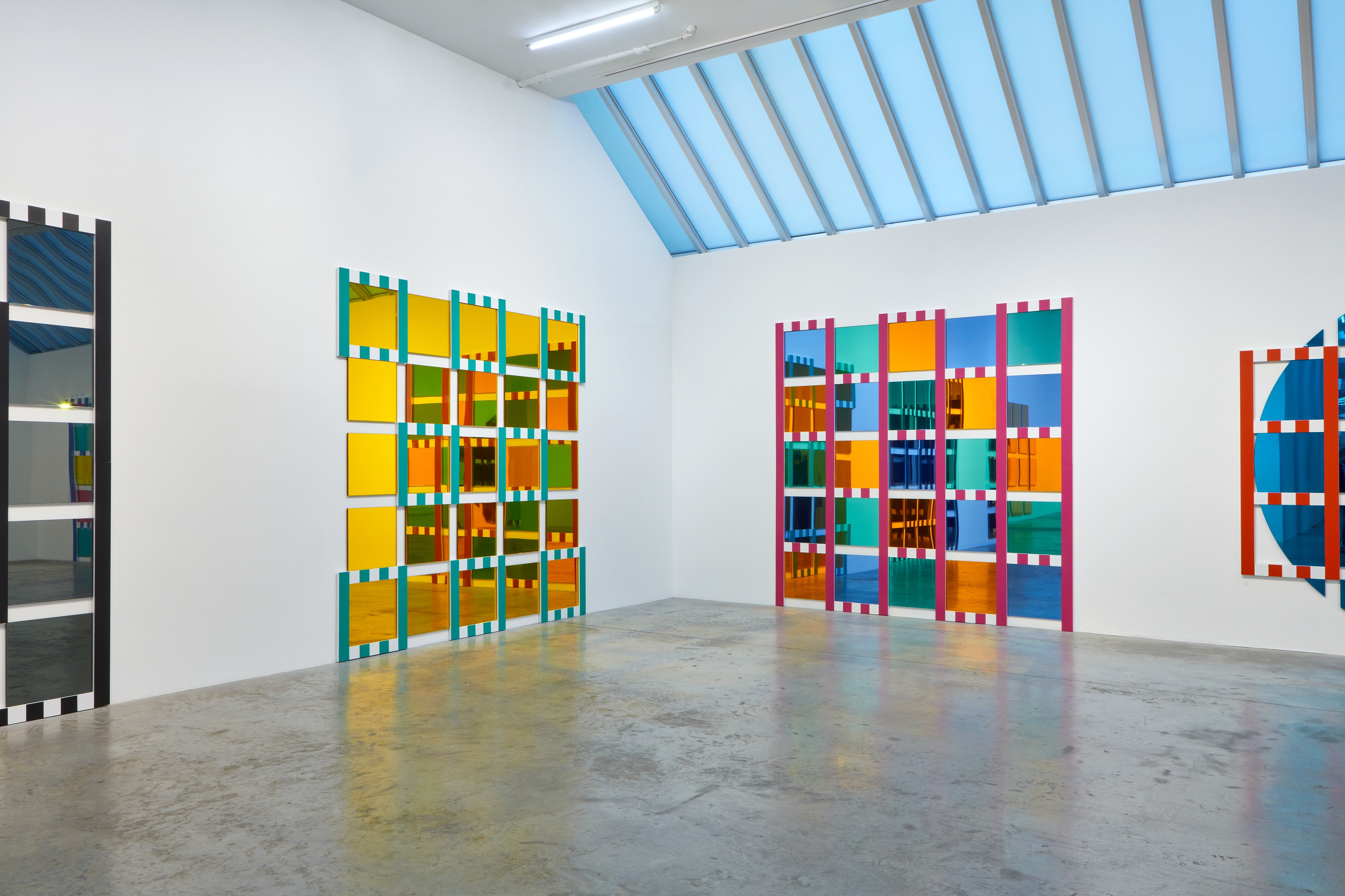 Daniel Buren, The Colored Mirrors, Situated Works, Low Reliefs at Bortolami, photo 3