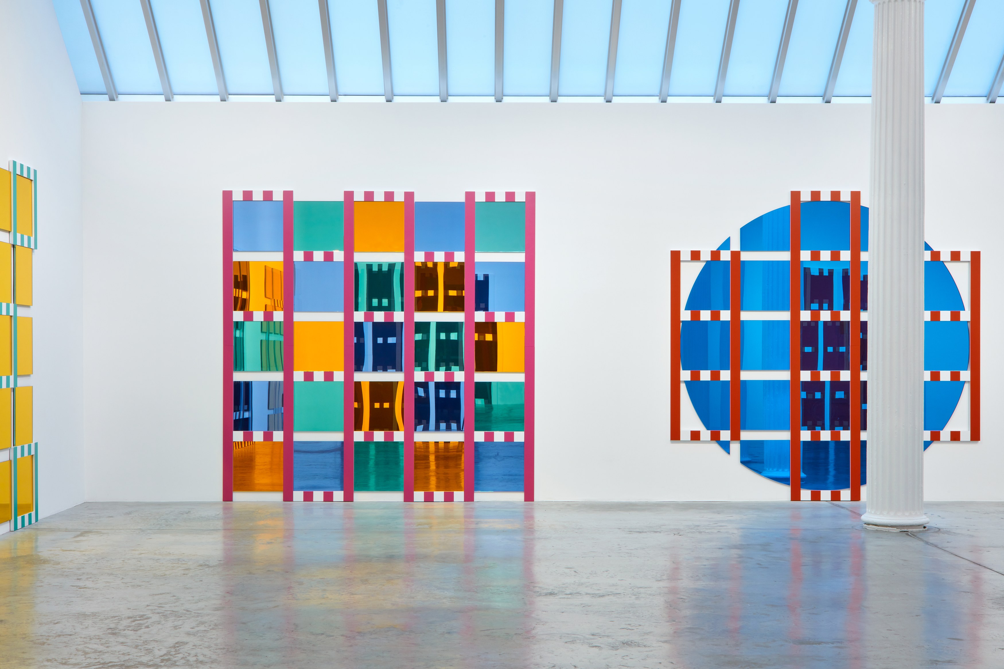 Daniel Buren, The Colored Mirrors, Situated Works, Low Reliefs at Bortolami, photo 4