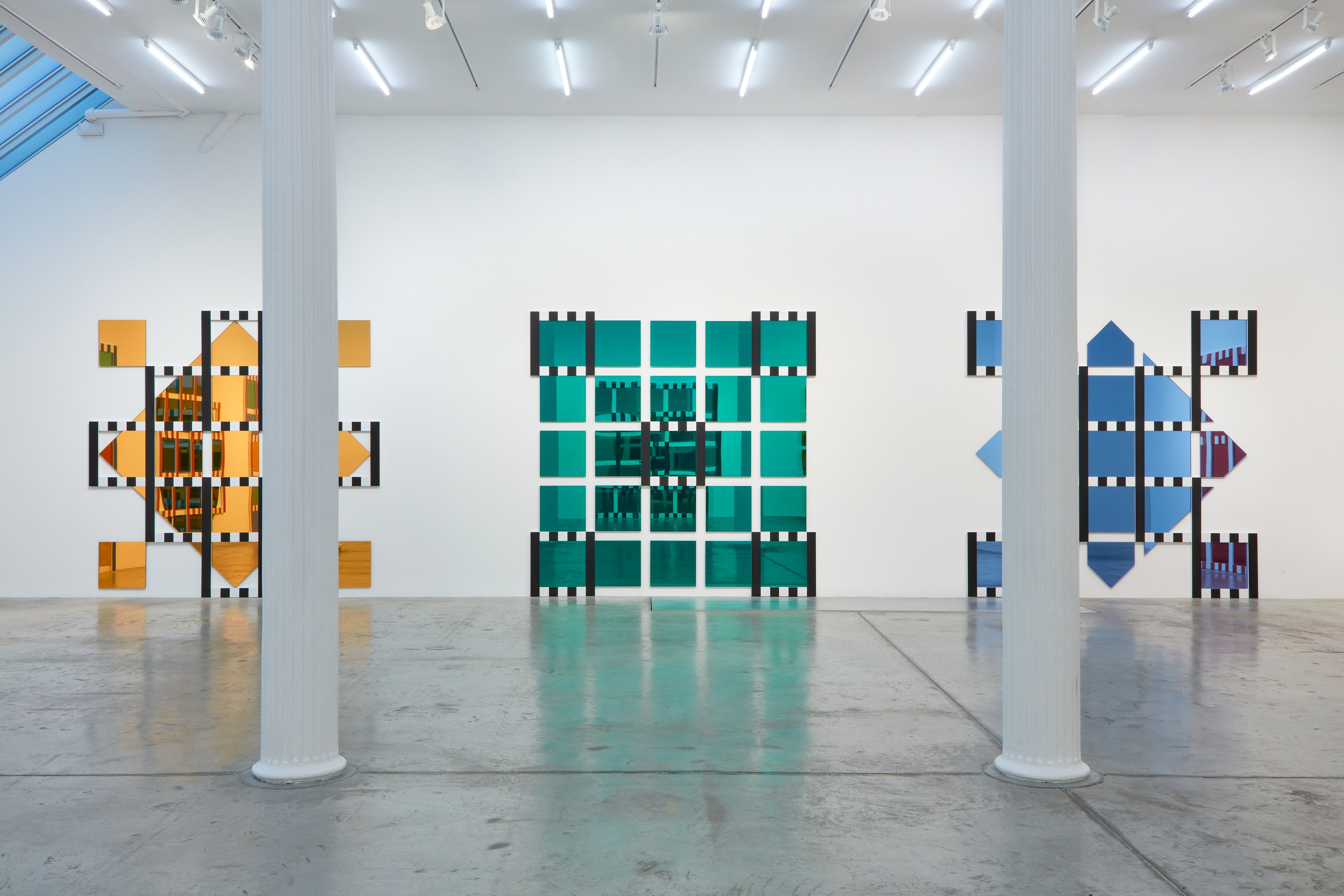 Daniel Buren, The Colored Mirrors, Situated Works, Low Reliefs at Bortolami, photo 6