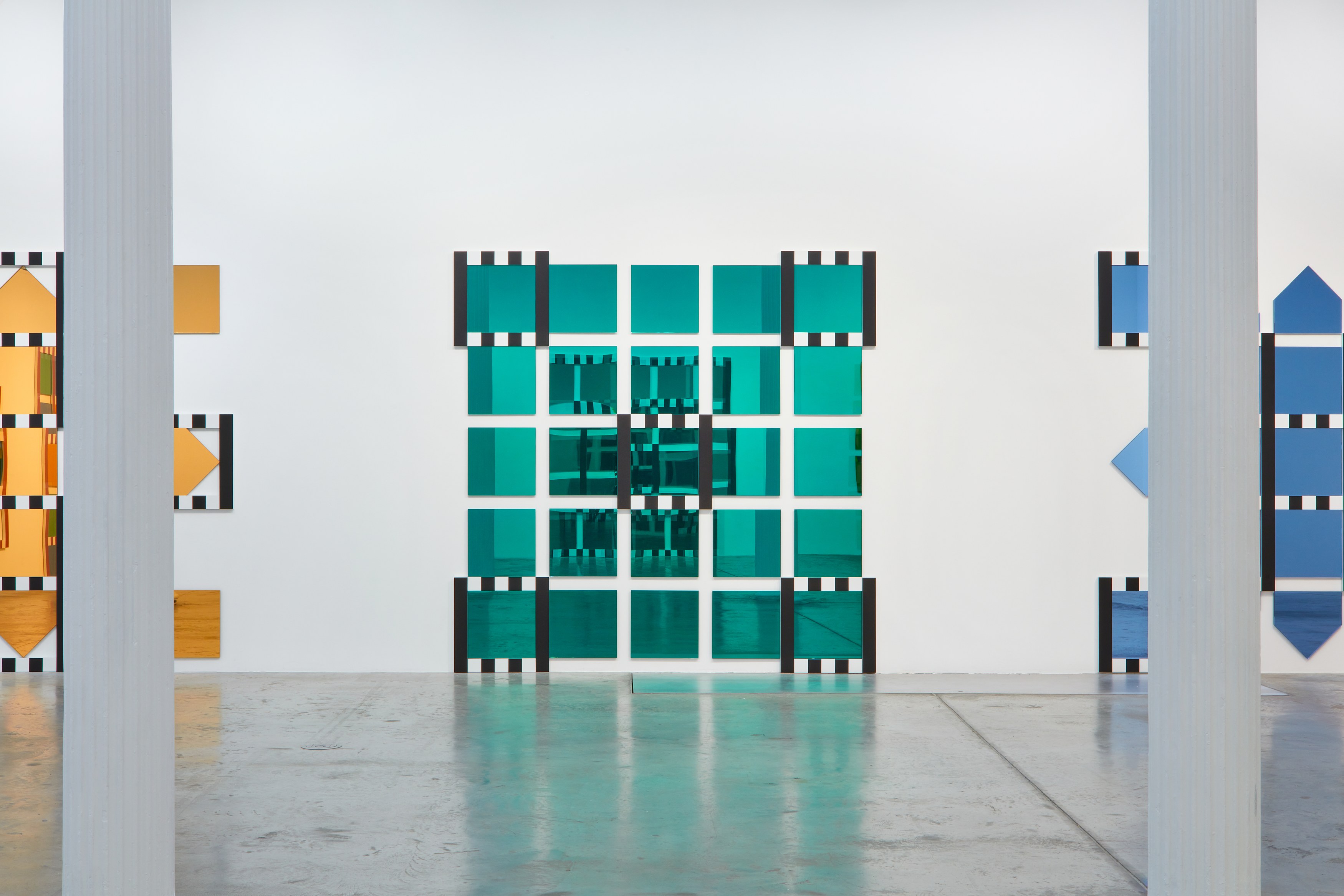 Daniel Buren, The Colored Mirrors, Situated Works, Low Reliefs at Bortolami, photo 8