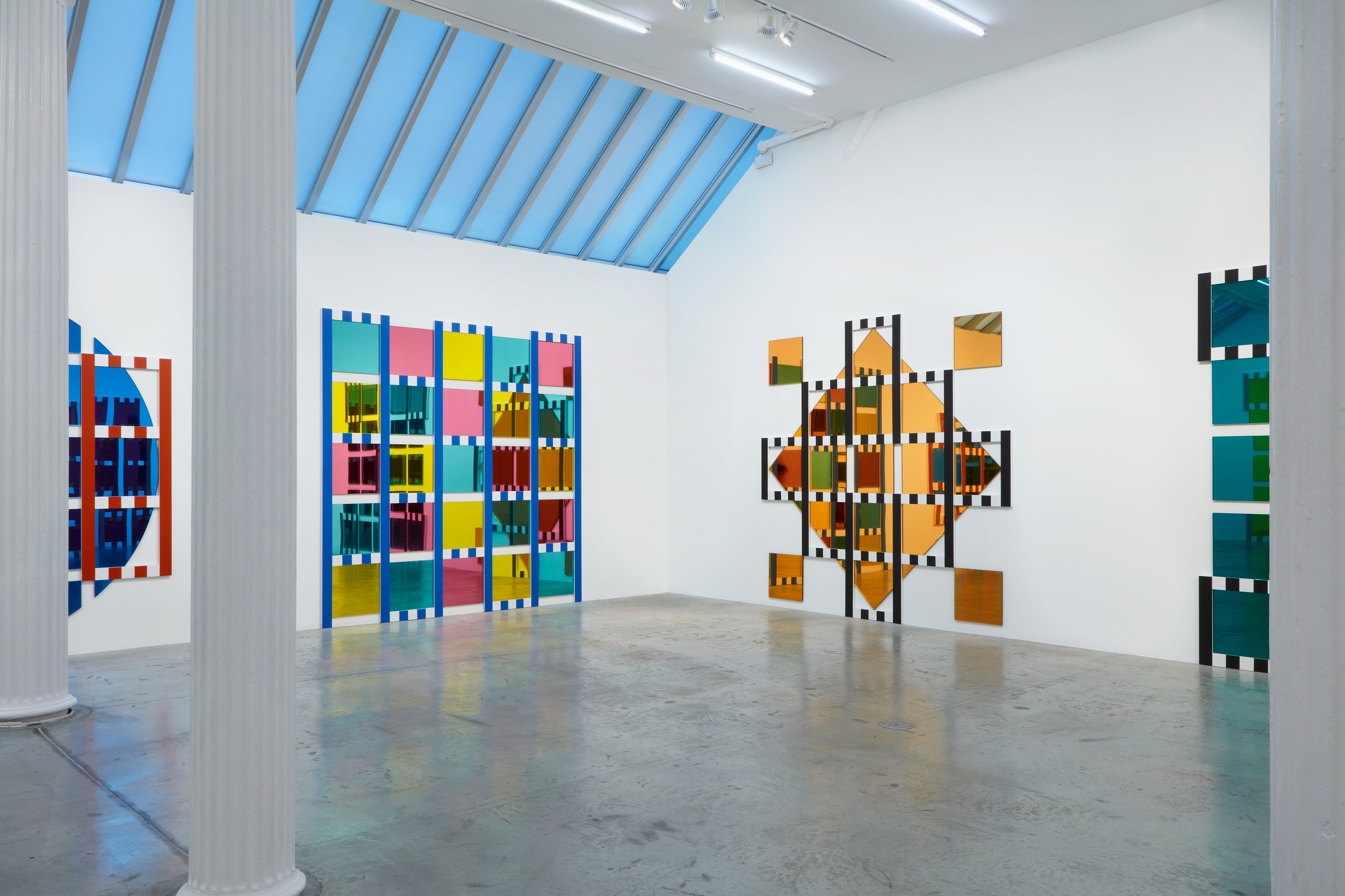 Daniel Buren, The Colored Mirrors, Situated Works, Low Reliefs at Bortolami, photo 5
