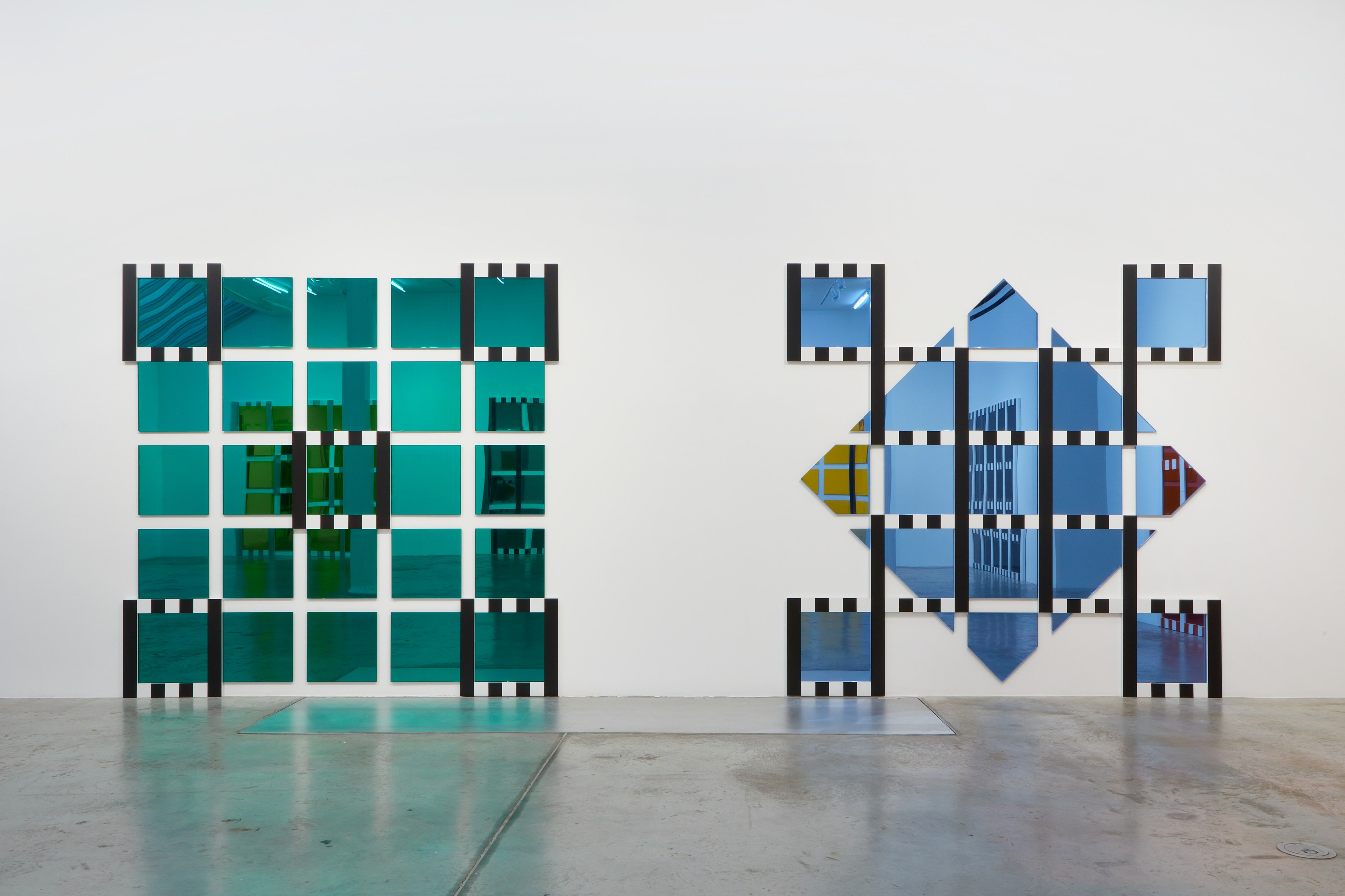Daniel Buren, The Colored Mirrors, Situated Works, Low Reliefs at Bortolami, photo 9