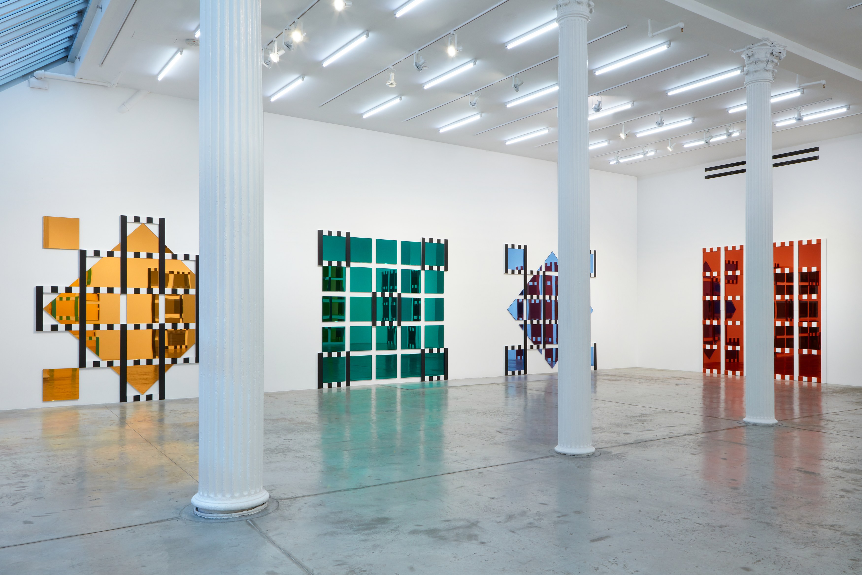 Daniel Buren, The Colored Mirrors, Situated Works, Low Reliefs at Bortolami, photo 10