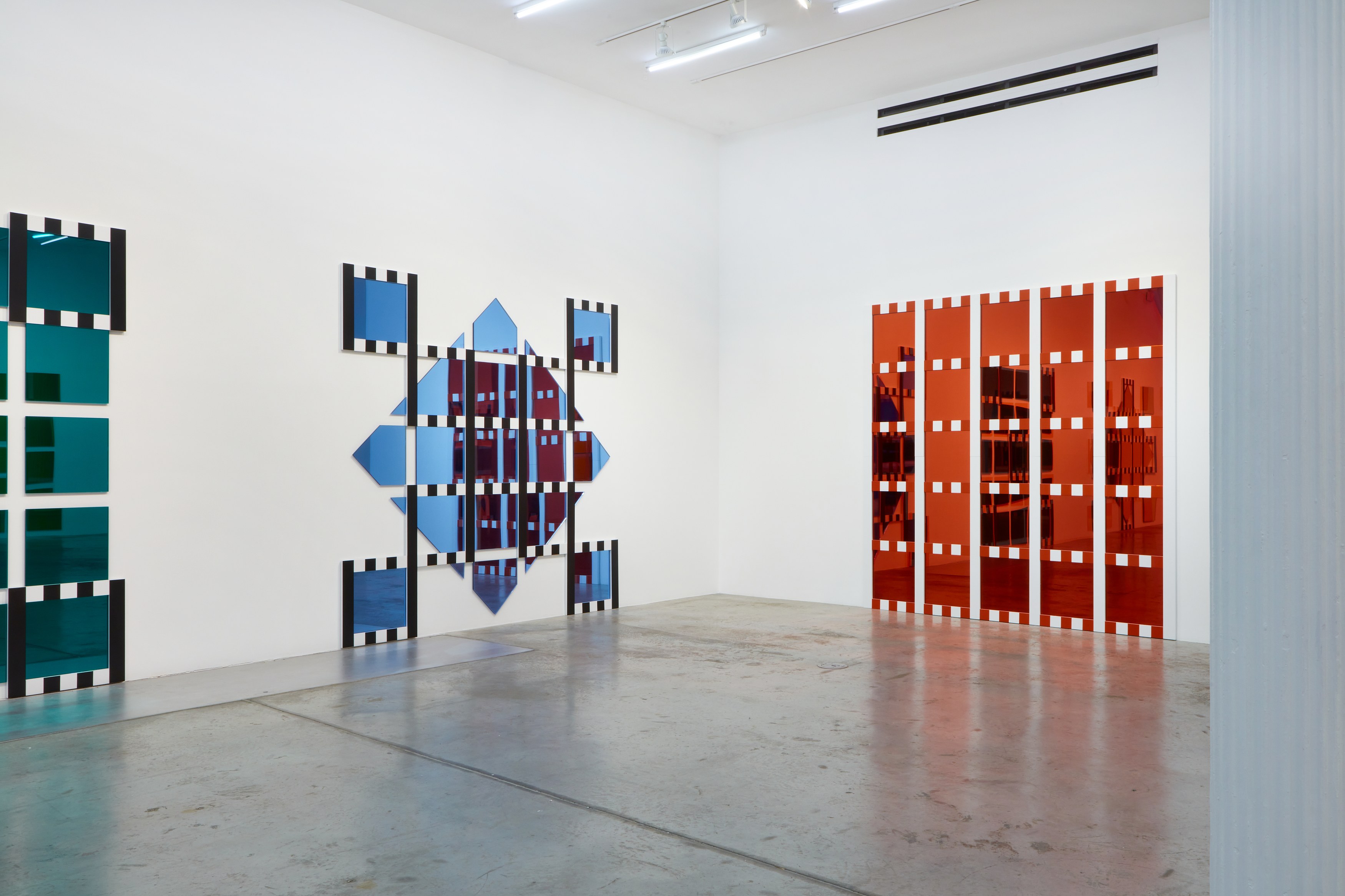 Daniel Buren, The Colored Mirrors, Situated Works, Low Reliefs at Bortolami, photo 11