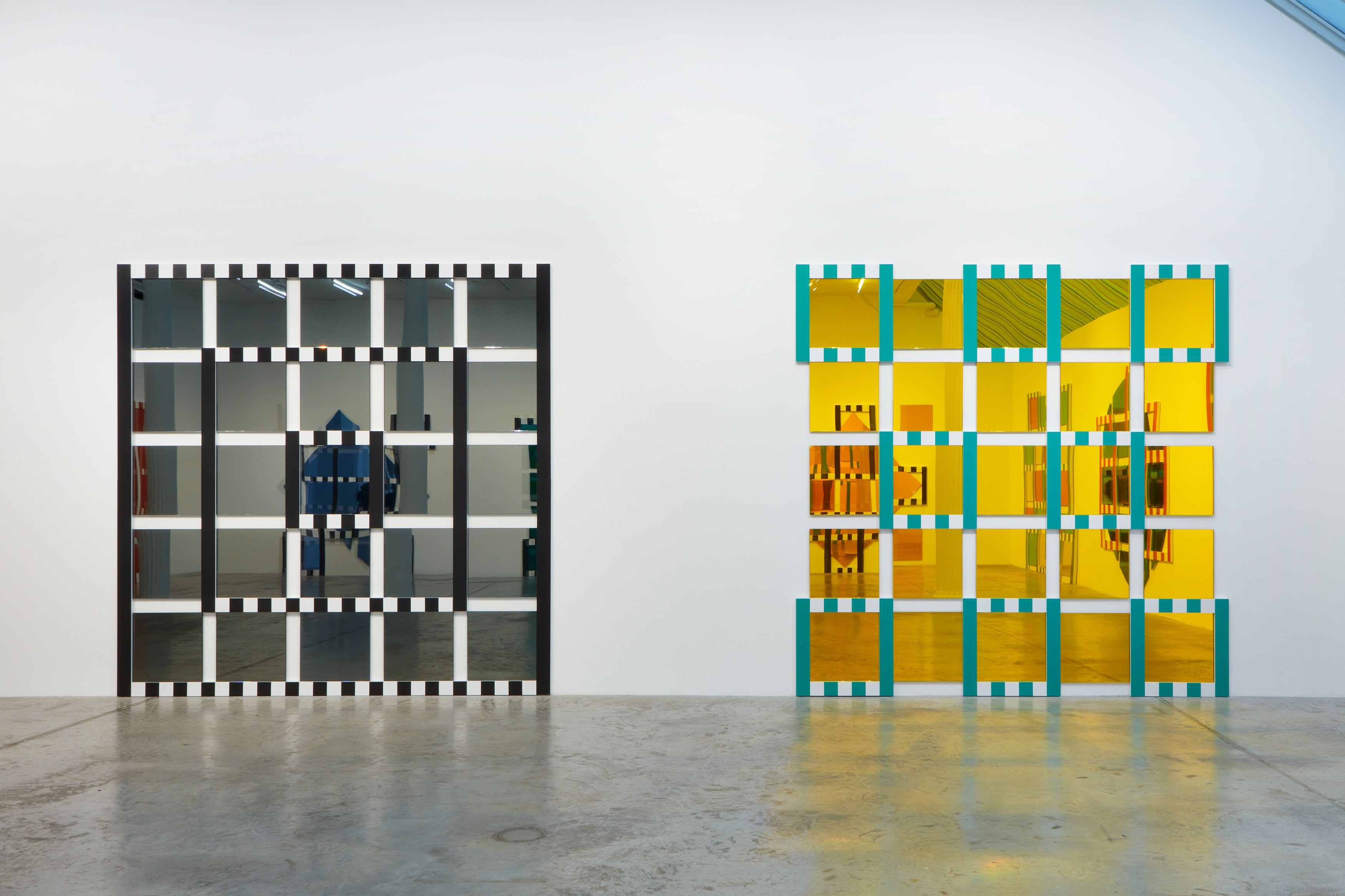 Daniel Buren, The Colored Mirrors, Situated Works, Low Reliefs at Bortolami, photo 14