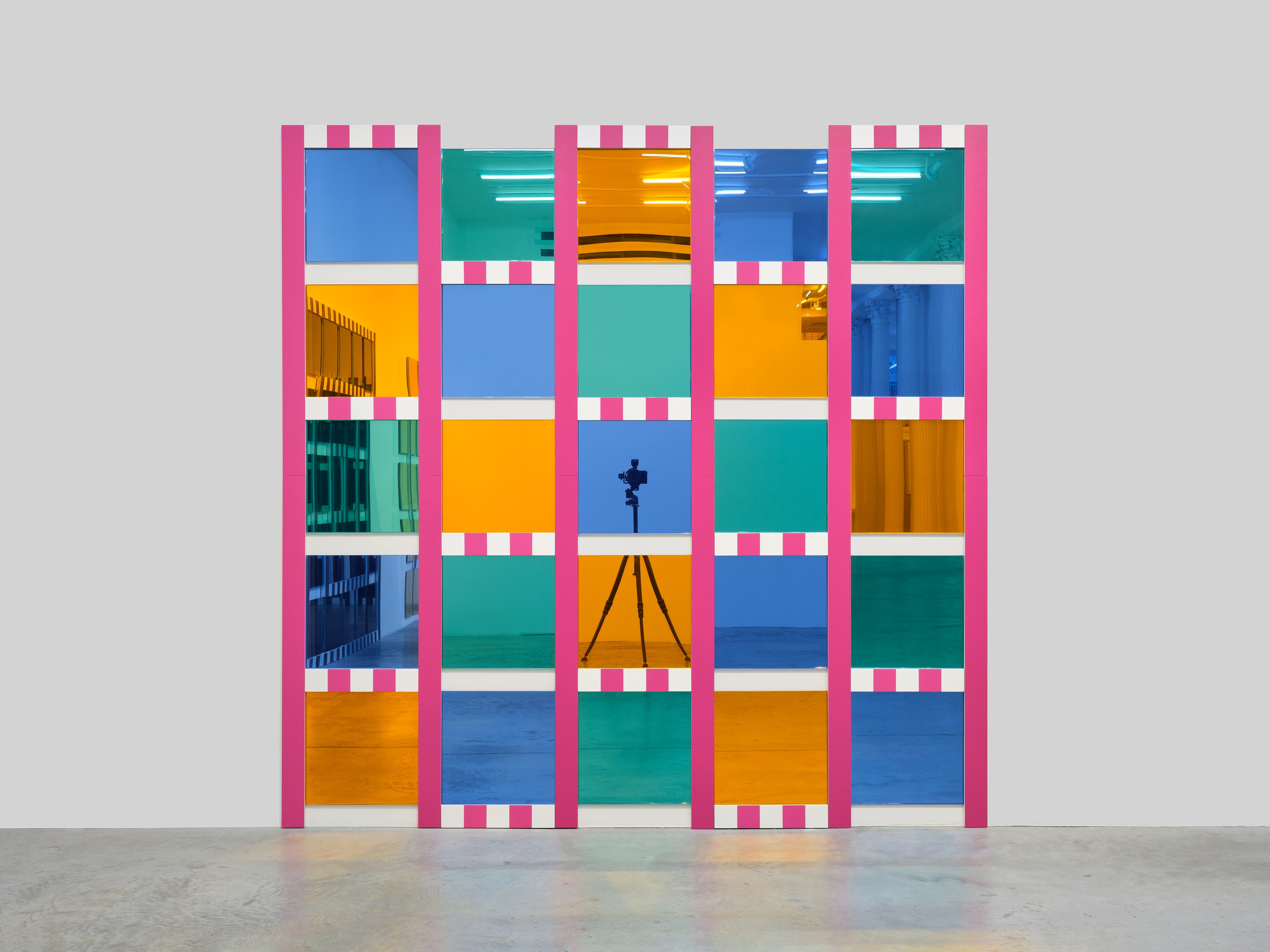 Daniel Buren, The Colored Mirrors, Situated Works, Low Reliefs at Bortolami, photo 24