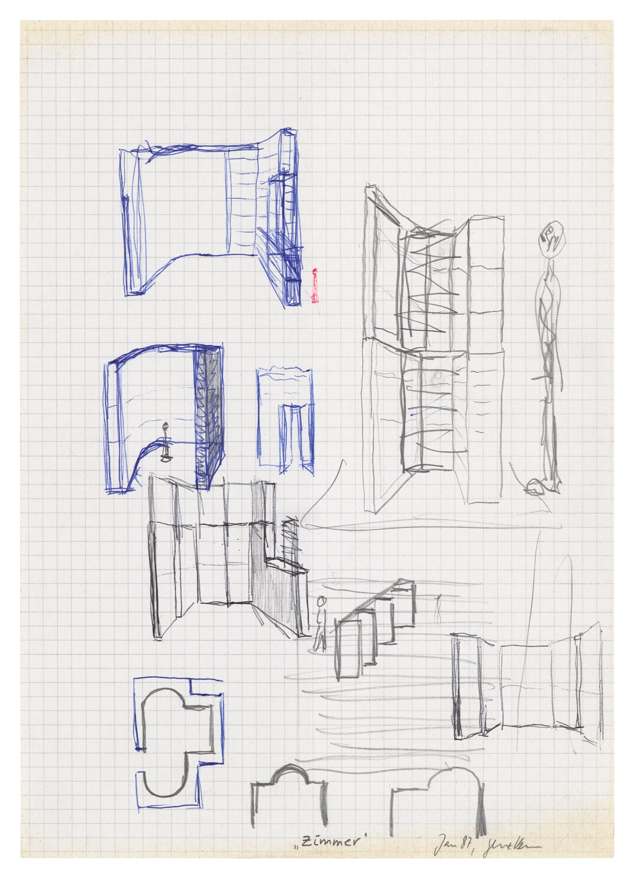 Isa Genzken, Zeichnung Plan Collage 1965-2018 at Galerie Buchholz, Berlin, photo 114