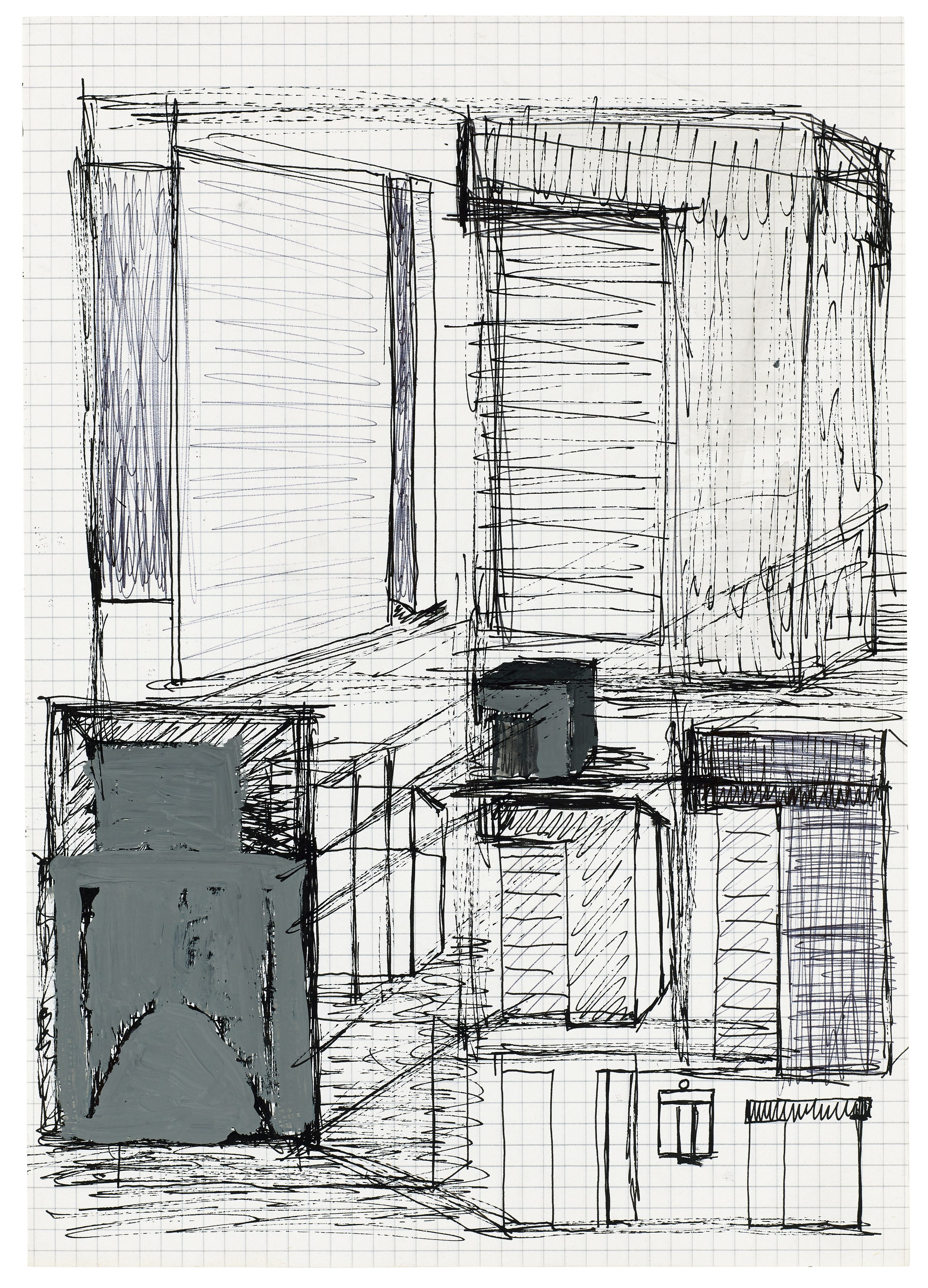 Isa Genzken, Zeichnung Plan Collage 1965-2018 at Galerie Buchholz, Berlin, photo 118