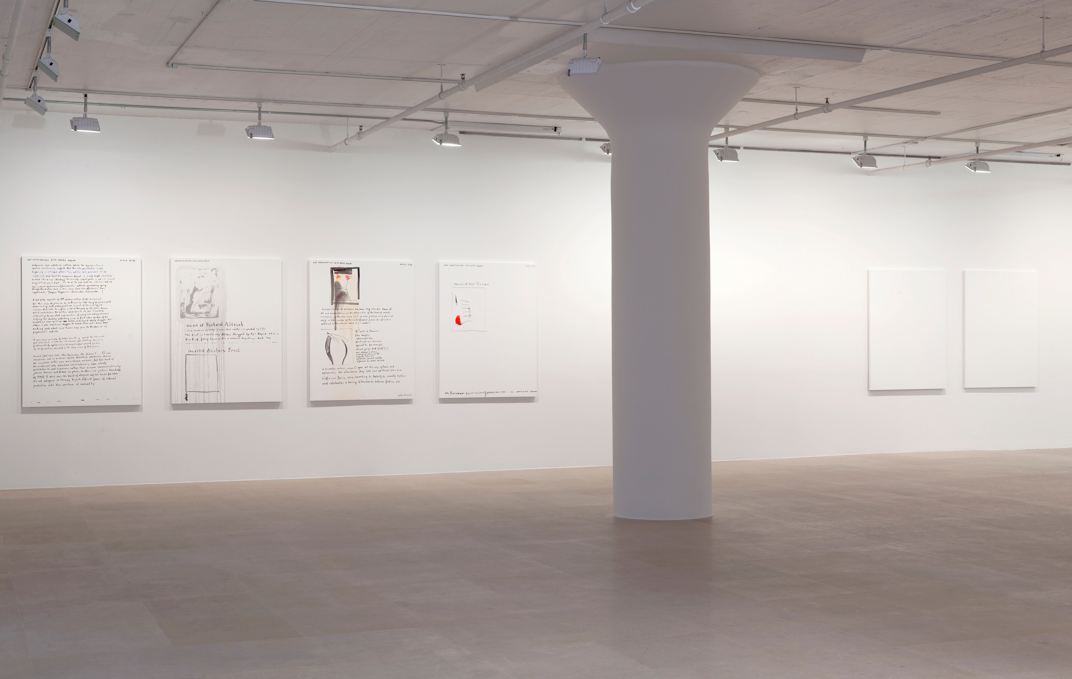 Michael Krebber, C-A-N-V-A-S, Uhutrust, Jerry Magoo and guardian.co.uk Paintings at Greene Naftali, photo 3