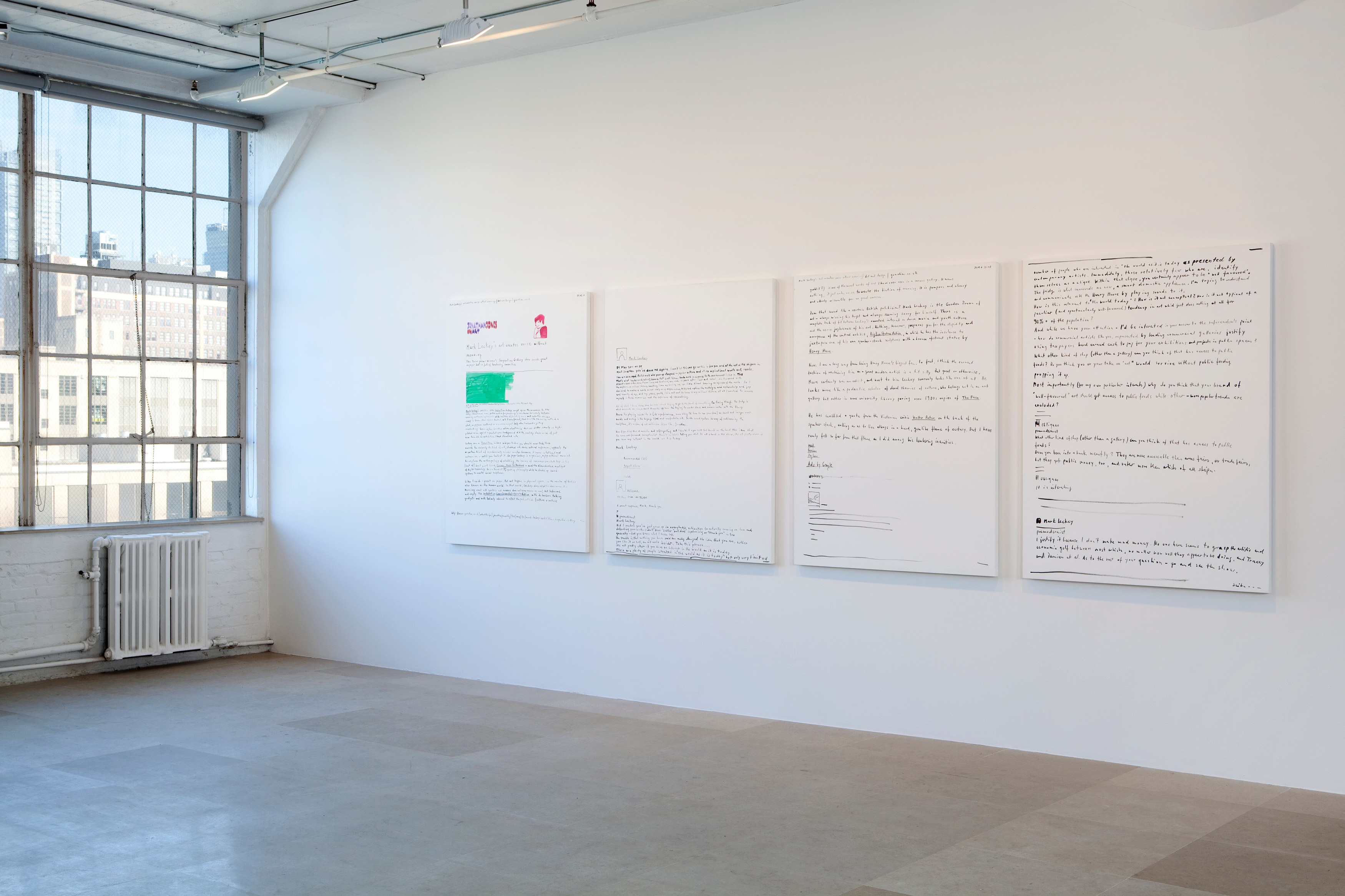 Michael Krebber, C-A-N-V-A-S, Uhutrust, Jerry Magoo and guardian.co.uk Paintings at Greene Naftali, photo 7