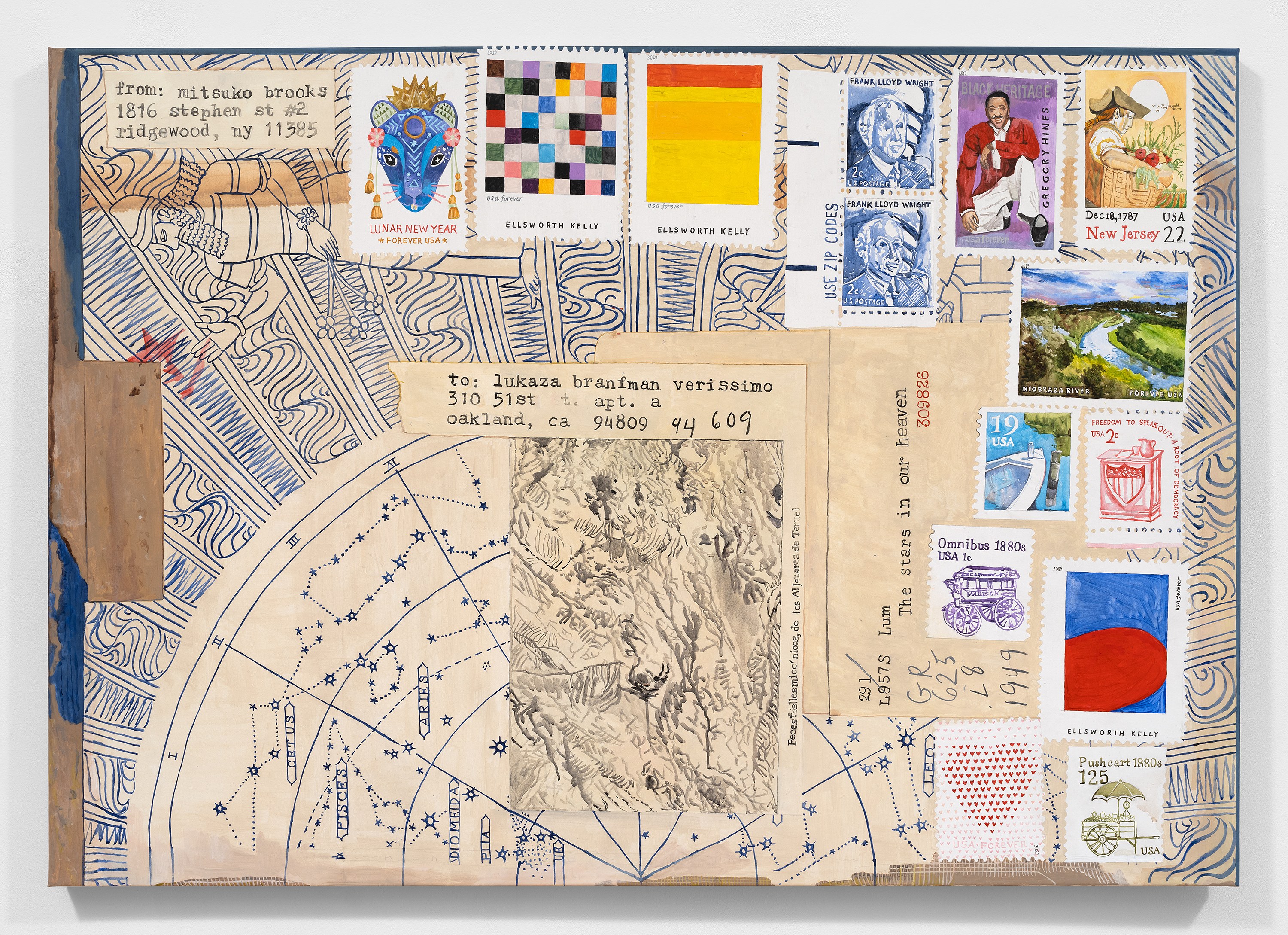 Mitsuko Brooks, Mail Art Paintings at PAGE (NYC), New York and Andrew Kreps, New York, photo 8