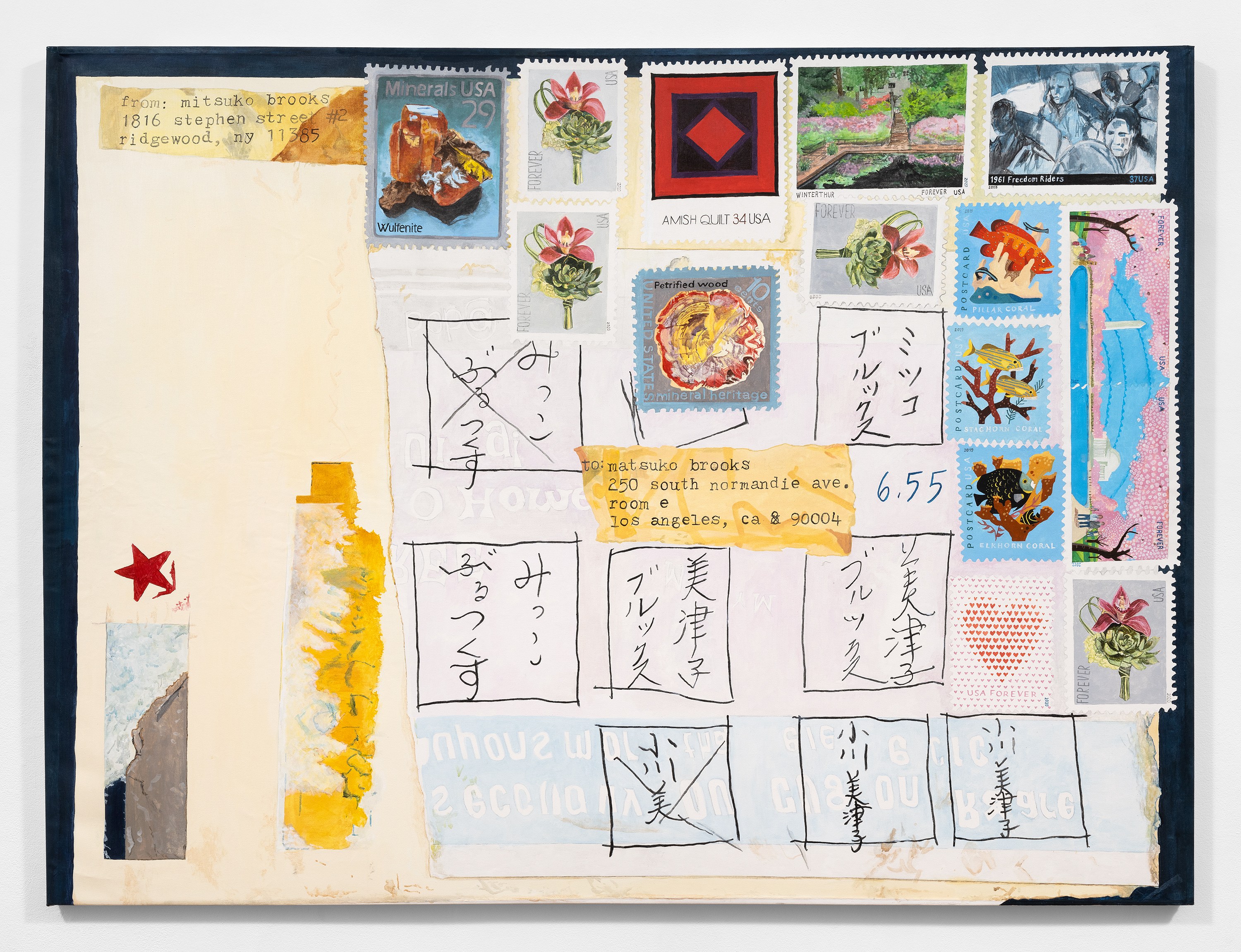 Mitsuko Brooks, Mail Art Paintings at PAGE (NYC), New York and Andrew Kreps, New York, photo 10