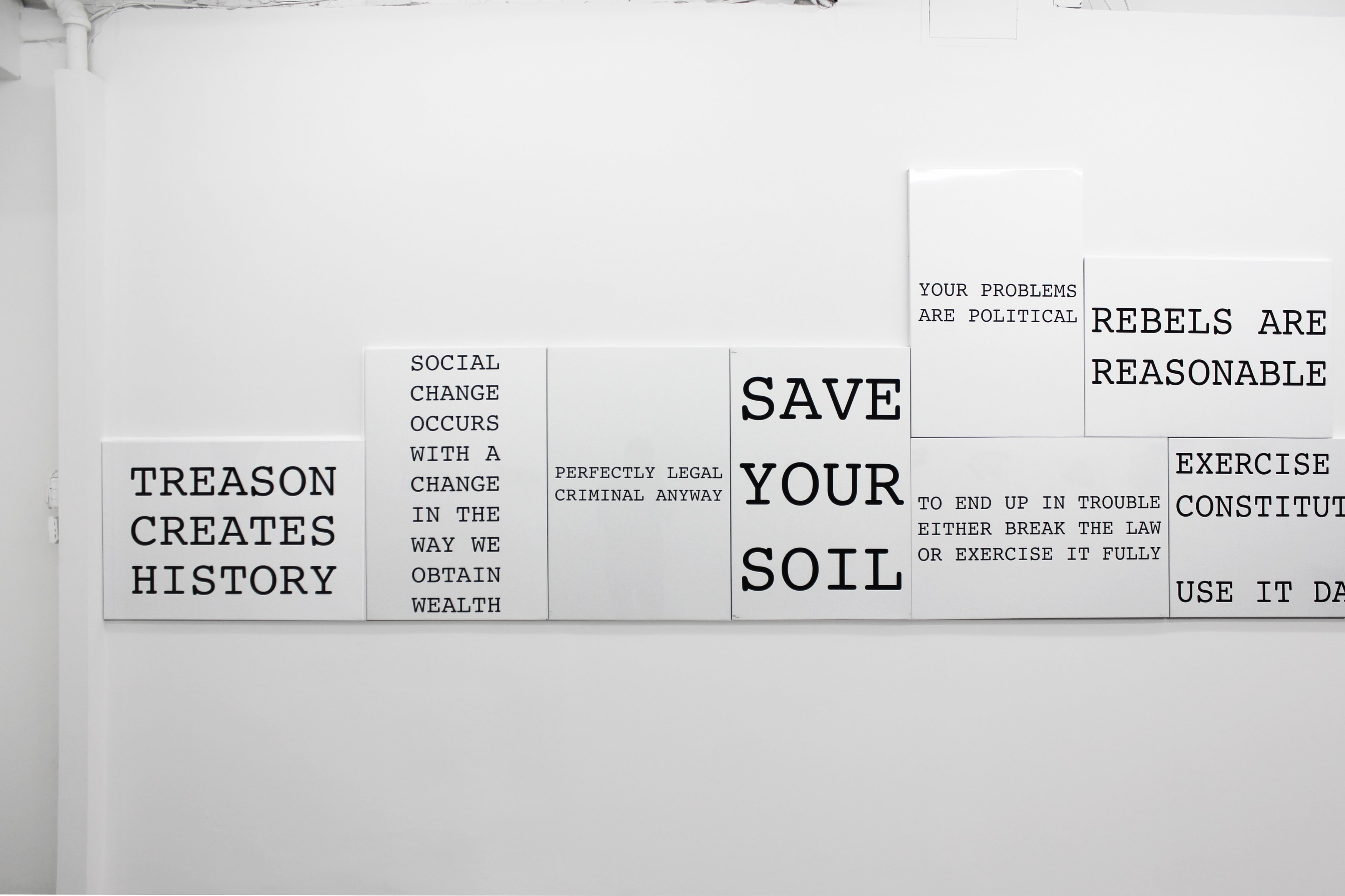 Peter Fend, <span style="font-family: courier, monospace; font-style: normal;">REBELS ARE<br>REASONABLE</span> at Maxwell Graham, photo 18