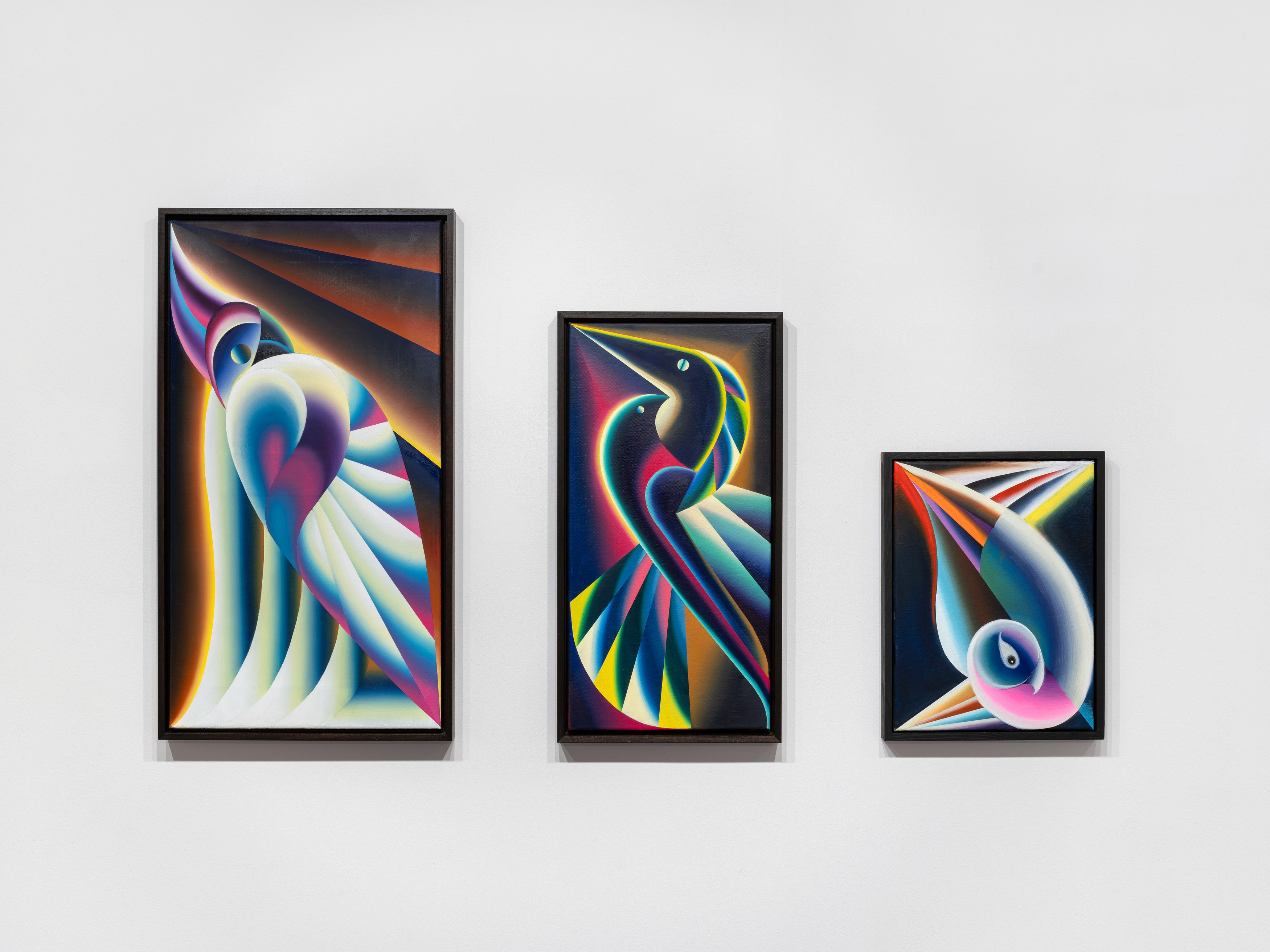 Florian & Michael Quistrebert, A hidden world where birds sing prophecies through paintings. at Tragic Venus, CELESTE | data center Marilyn, Champs-sur-Marne, photo 4