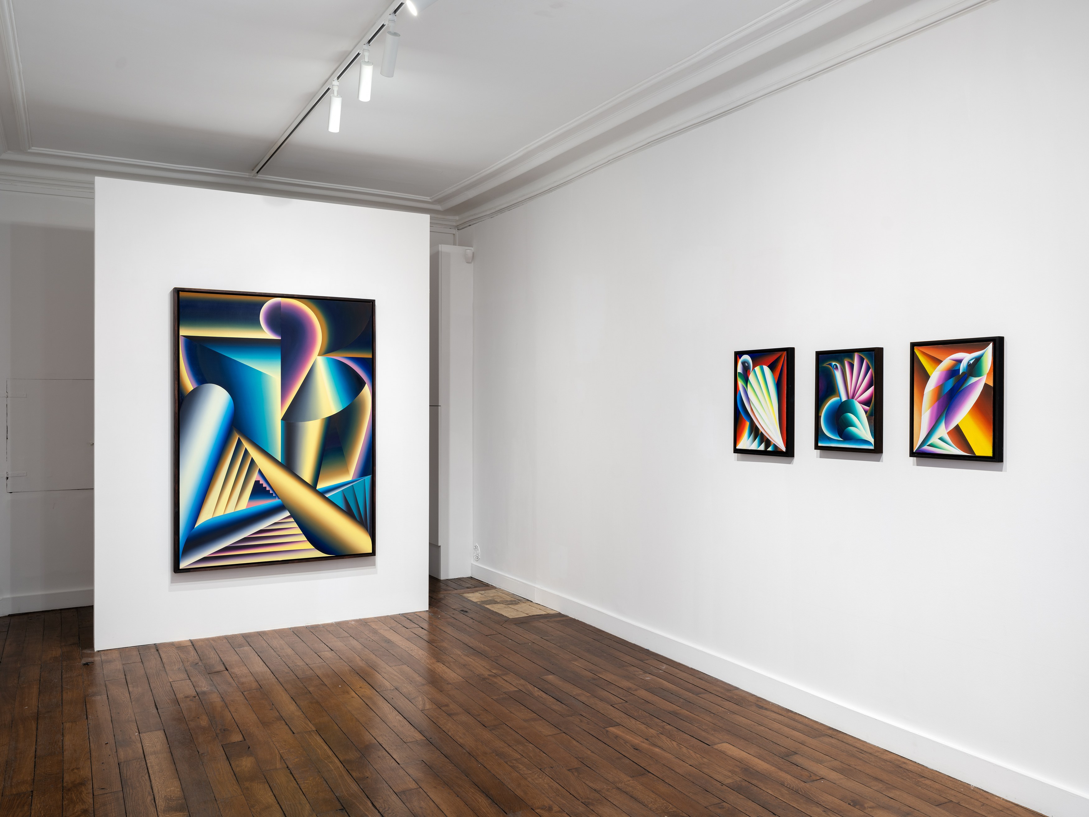 Florian & Michael Quistrebert, A hidden world where birds sing prophecies through paintings. at Tragic Venus, CELESTE | data center Marilyn, Champs-sur-Marne, photo 11