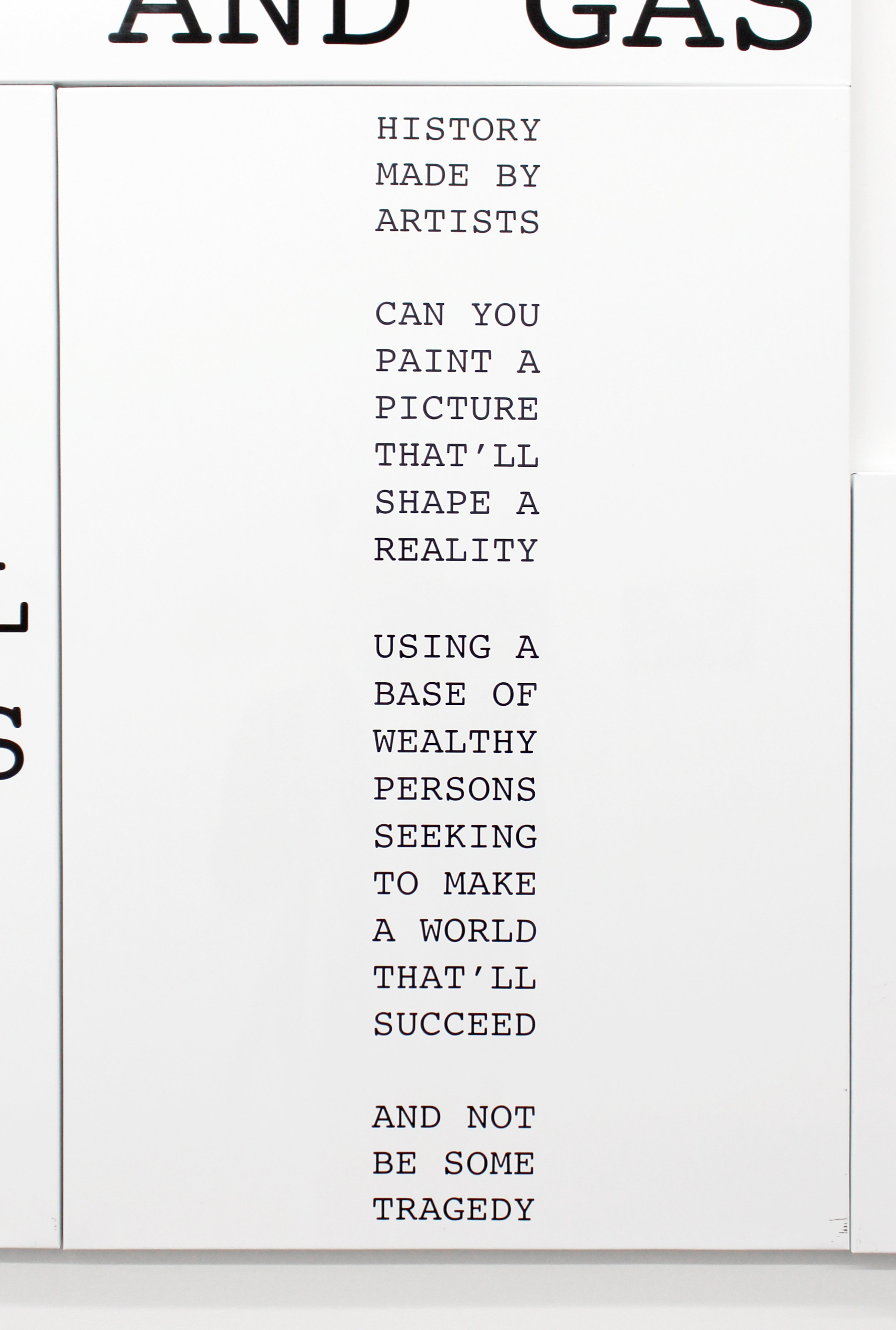 Peter Fend, <span style="font-family: courier, monospace; font-style: normal;">REBELS ARE<br>REASONABLE</span> at Maxwell Graham, photo 31