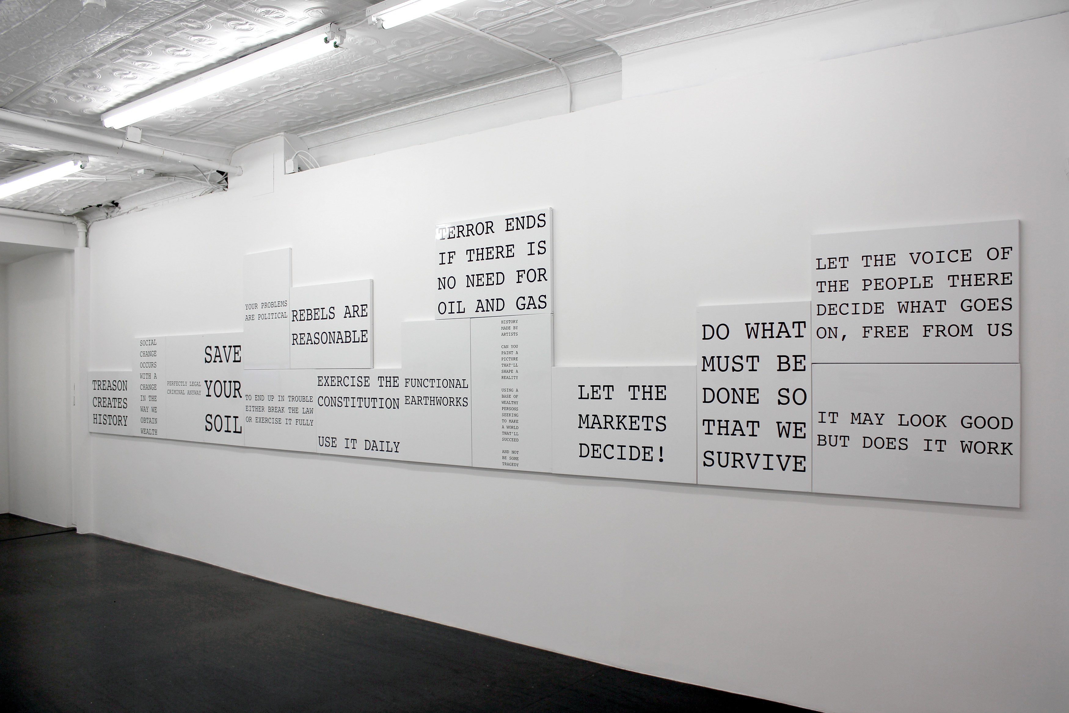 Peter Fend, <span style="font-family: courier, monospace; font-style: normal;">REBELS ARE<br>REASONABLE</span> at Maxwell Graham, photo 36
