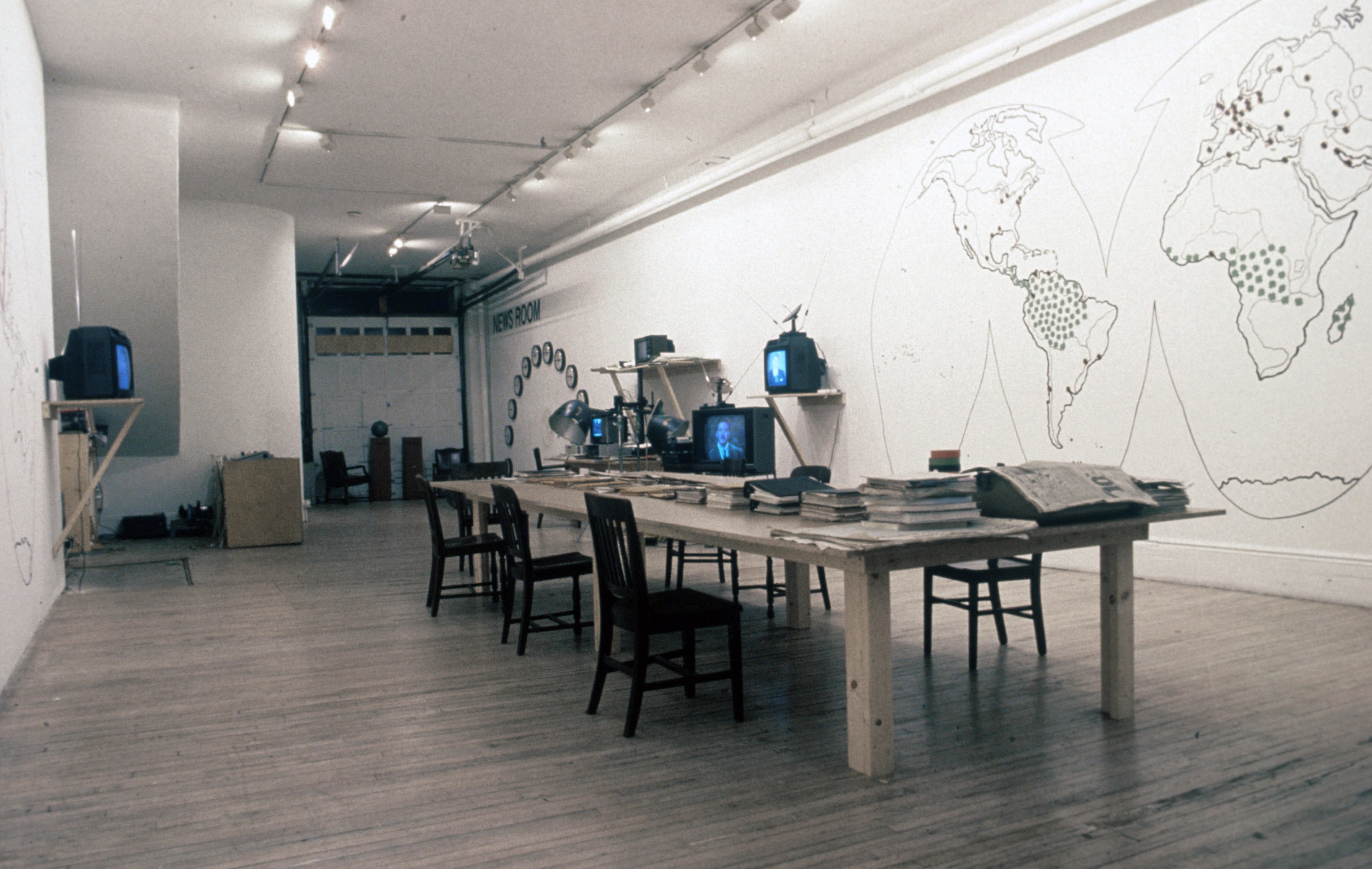 Peter Fend, <span style="font-family: courier, monospace; font-style: normal;">NEWS ROOM<br>NEW YORK/<br>NEWS ROOM<br>AMSTERDAM</span> at American Fine Arts, photo 4