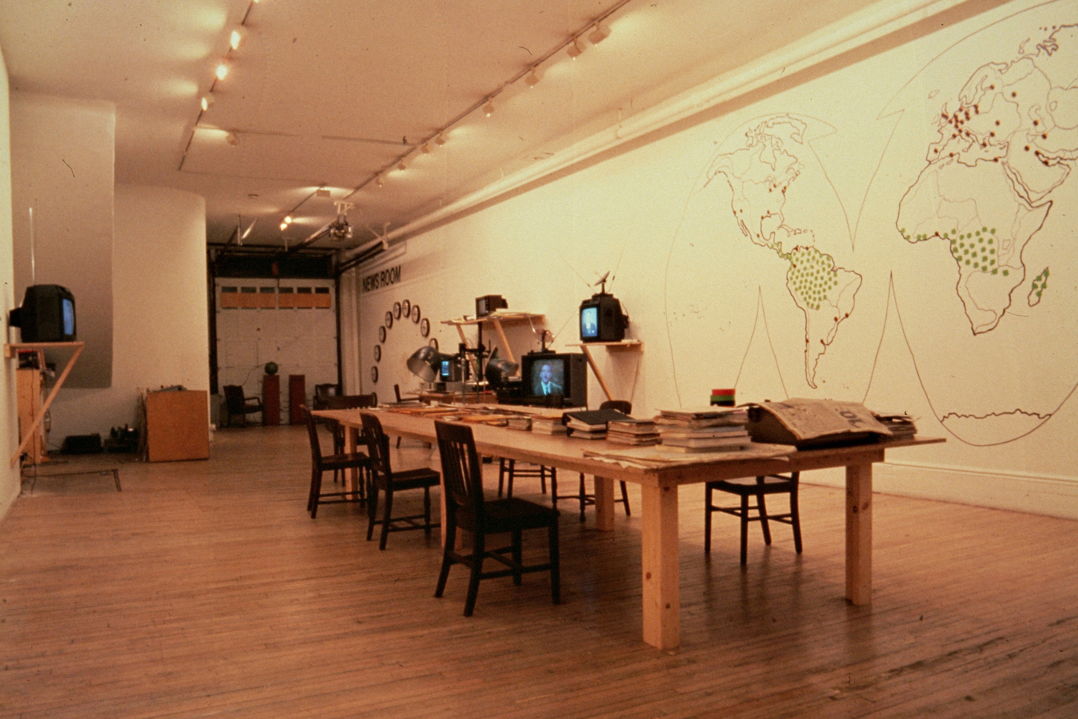 Peter Fend, <span style="font-family: courier, monospace; font-style: normal;">NEWS ROOM<br>NEW YORK/<br>NEWS ROOM<br>AMSTERDAM</span> at American Fine Arts, photo 5