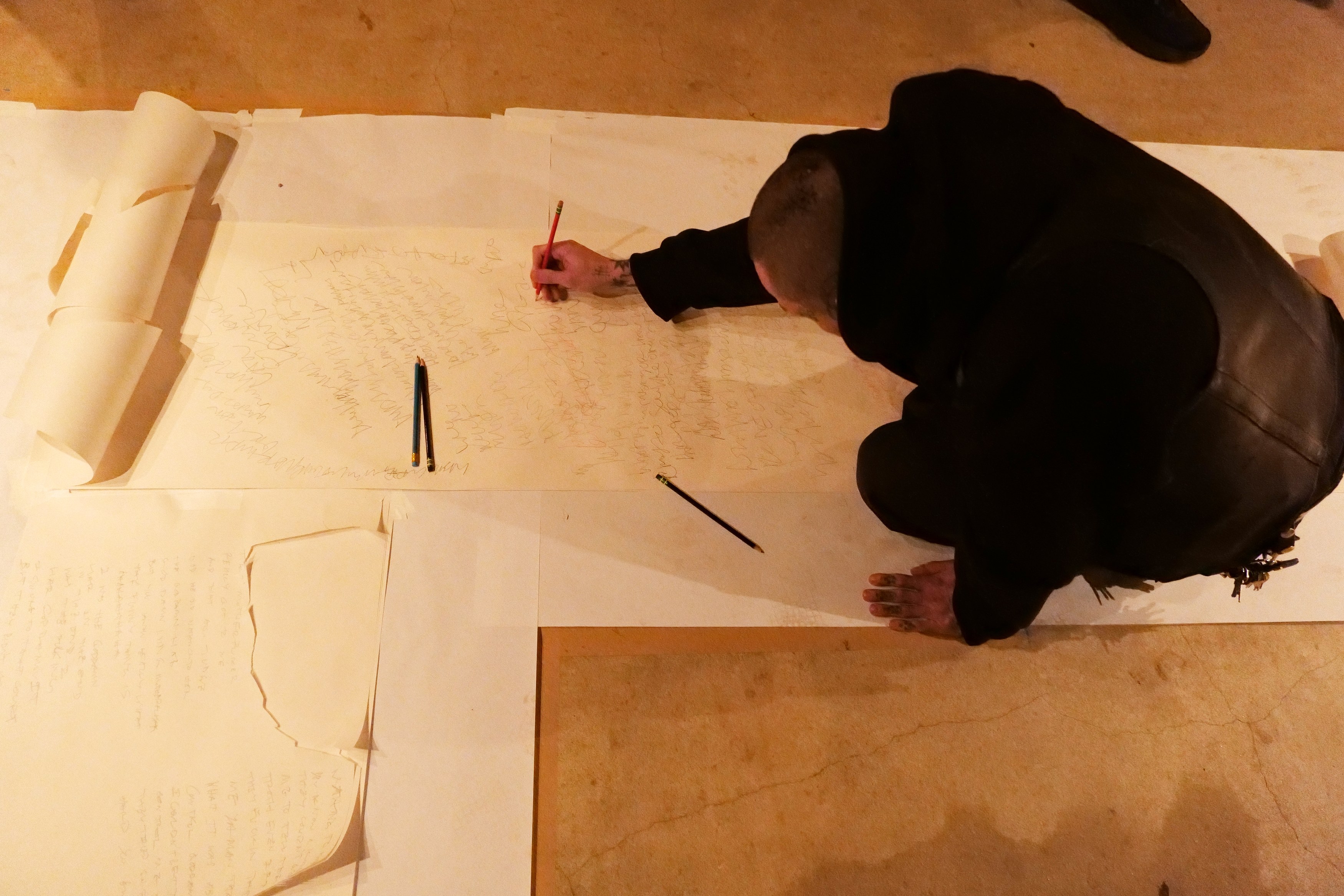Ron Athey, Gifts of the Spirit: Automatic Writing Workshop and Performance at TV Bar, Berlin; Gidree Bawlee Foundation of Arts, Dhaka; 16/16, Lagos; Casa Pani, Mexico City; Honey's, New York; LAMYLAND, Paris; Caracol, São Paulo; Club All, Shanghai; Pejman Foundation, Tehran; Fig., Tokyo; Der TANK, Basel; SCHLOSS, Oslo; MAK Center f, photo 4