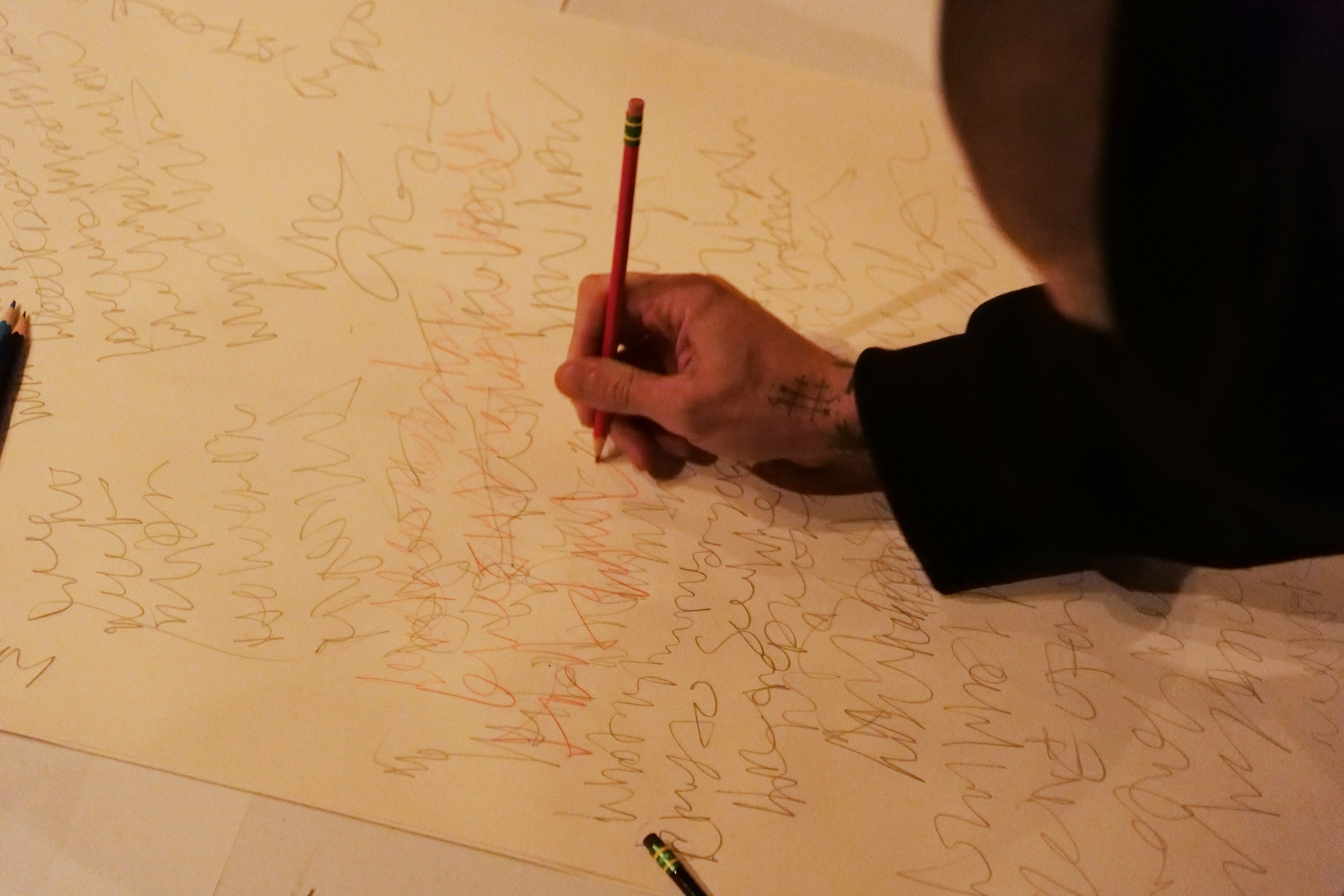Ron Athey, Gifts of the Spirit: Automatic Writing Workshop and Performance at TV Bar, Berlin; Gidree Bawlee Foundation of Arts, Dhaka; 16/16, Lagos; Casa Pani, Mexico City; Honey's, New York; LAMYLAND, Paris; Caracol, São Paulo; Club All, Shanghai; Pejman Foundation, Tehran; Fig., Tokyo; Der TANK, Basel; SCHLOSS, Oslo; MAK Center f, photo 5
