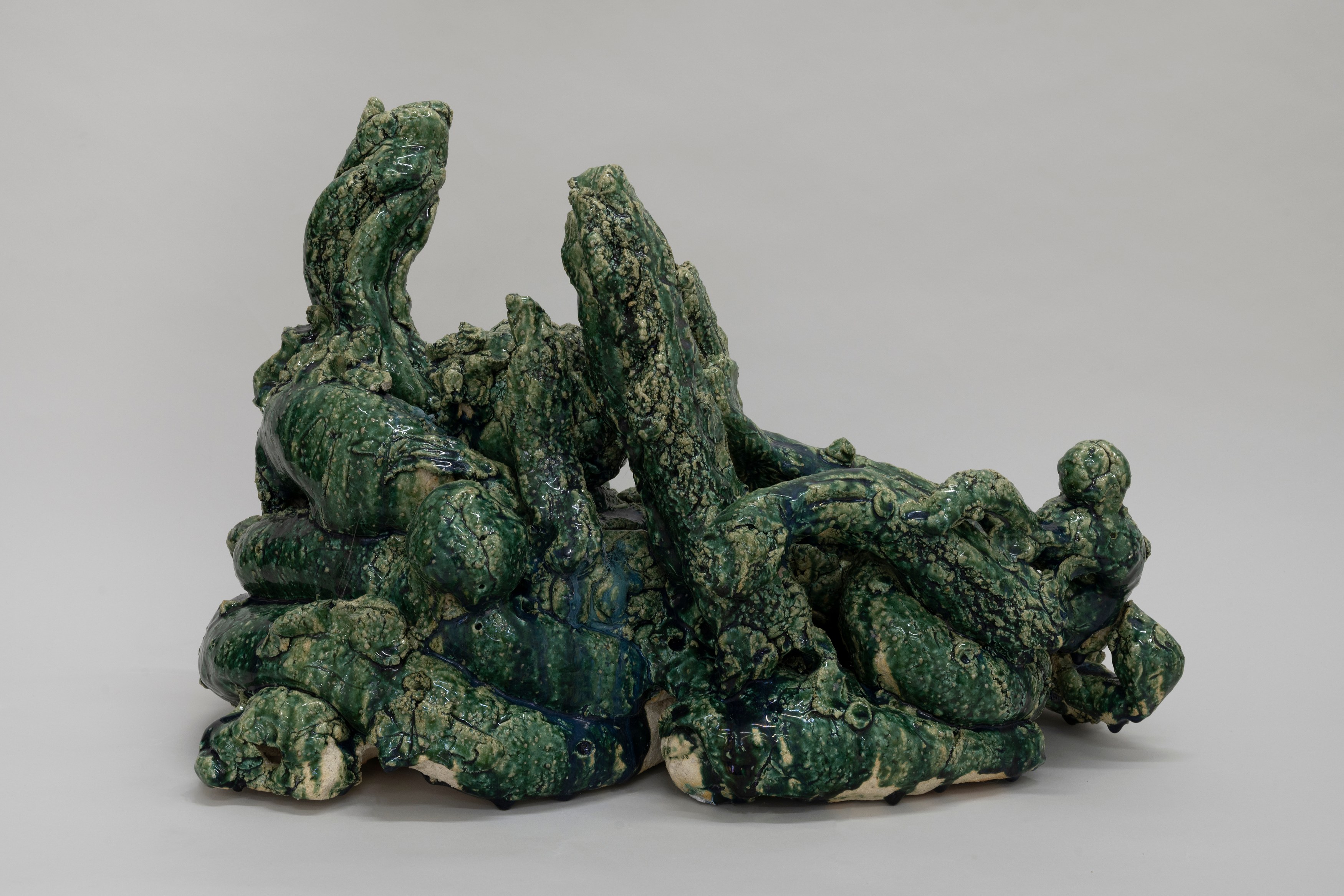 Aaron Angell, NOT ALL ON SHOW: Hinterglasmalerei & Verre églomisé 4-5/2025: ‘Organ Painting’, ‘Bamboo Organ Painting’, ‘Worm Organ Painting’, ‘Intarsia – View’, ‘Intarsia – Shut’, ‘Northern Renaissance Social Abstract Demonstration’, ‘Intarsia – Whitefly’; ‘Pig, tulip, pig, tulip, pig, tulip’; ‘Scholar – Melon’.Oribe 2-5/2025: ‘Melon – Life On Ship’, ‘Abilità Negativa’ (three versions), ‘Tray with Two Capped Heads’, ‘Tray with Clouds’, ‘Gongshi with Carbonised Panis Quadratis’; Shino Americàin & polychrome 2- at Ilenia, photo 44
