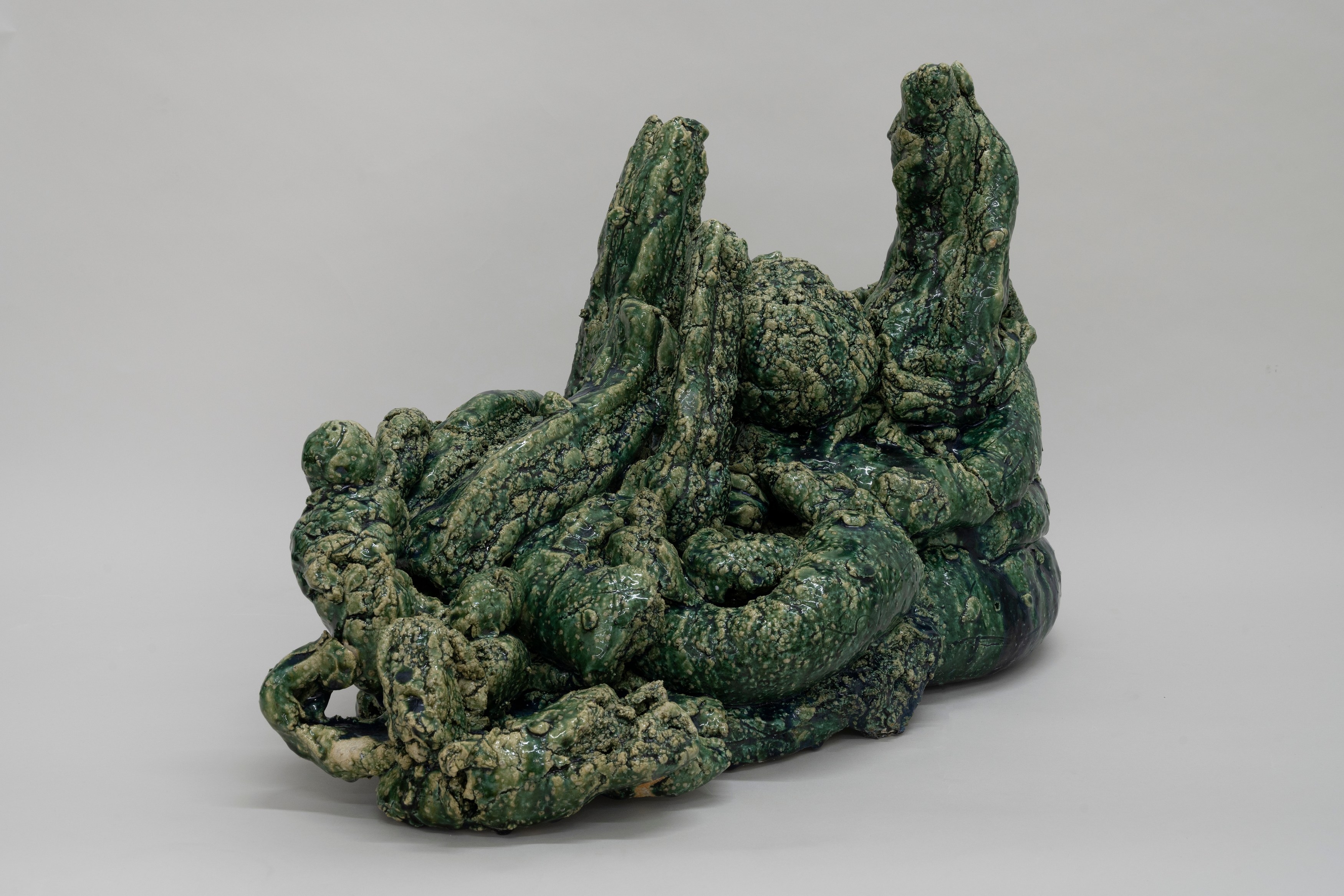 Aaron Angell, NOT ALL ON SHOW: Hinterglasmalerei & Verre églomisé 4-5/2025: ‘Organ Painting’, ‘Bamboo Organ Painting’, ‘Worm Organ Painting’, ‘Intarsia – View’, ‘Intarsia – Shut’, ‘Northern Renaissance Social Abstract Demonstration’, ‘Intarsia – Whitefly’; ‘Pig, tulip, pig, tulip, pig, tulip’; ‘Scholar – Melon’.Oribe 2-5/2025: ‘Melon – Life On Ship’, ‘Abilità Negativa’ (three versions), ‘Tray with Two Capped Heads’, ‘Tray with Clouds’, ‘Gongshi with Carbonised Panis Quadratis’; Shino Americàin & polychrome 2- at Ilenia, photo 43