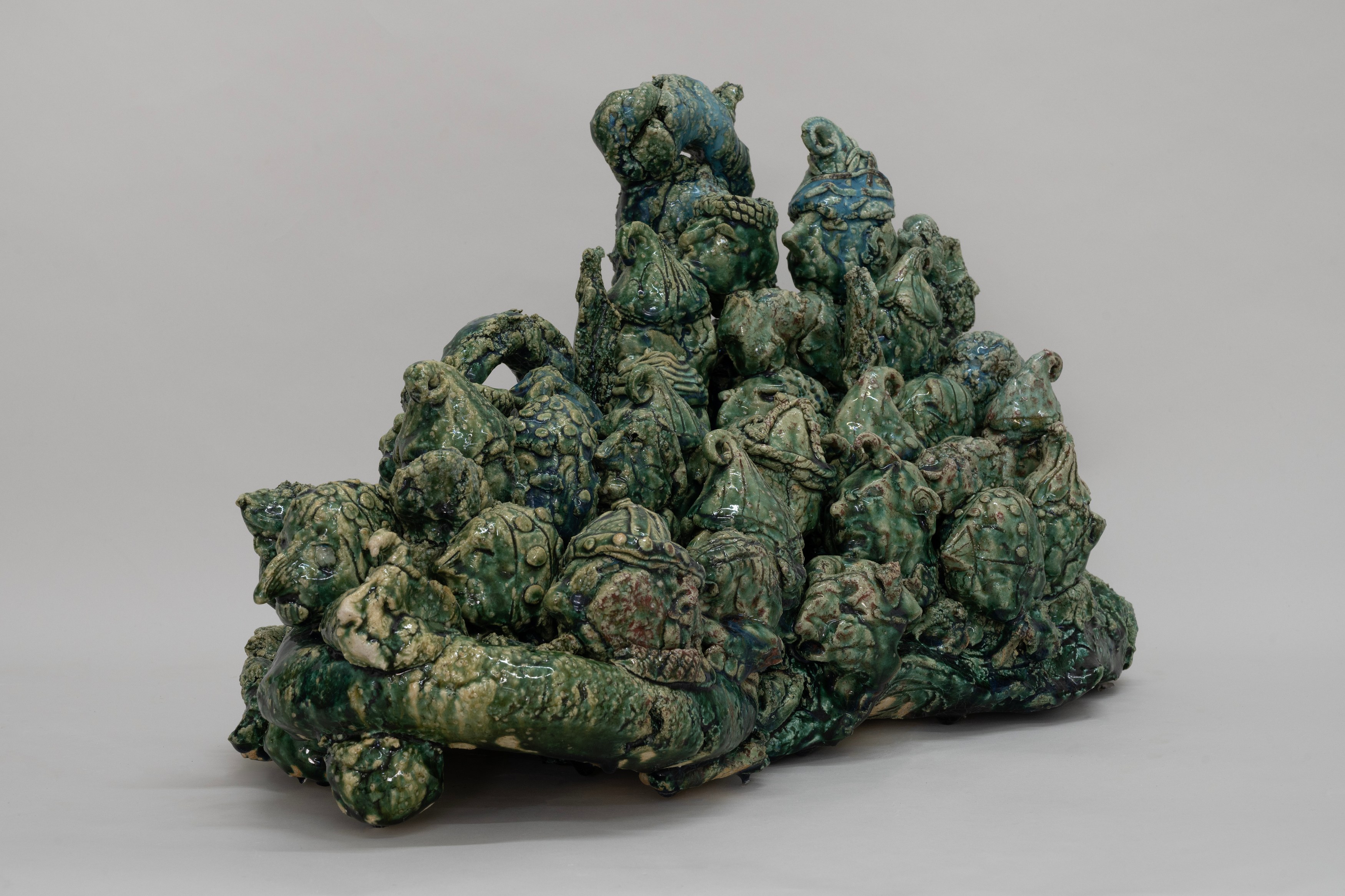 Aaron Angell, NOT ALL ON SHOW: Hinterglasmalerei & Verre églomisé 4-5/2025: ‘Organ Painting’, ‘Bamboo Organ Painting’, ‘Worm Organ Painting’, ‘Intarsia – View’, ‘Intarsia – Shut’, ‘Northern Renaissance Social Abstract Demonstration’, ‘Intarsia – Whitefly’; ‘Pig, tulip, pig, tulip, pig, tulip’; ‘Scholar – Melon’.Oribe 2-5/2025: ‘Melon – Life On Ship’, ‘Abilità Negativa’ (three versions), ‘Tray with Two Capped Heads’, ‘Tray with Clouds’, ‘Gongshi with Carbonised Panis Quadratis’; Shino Americàin & polychrome 2- at Ilenia, photo 72