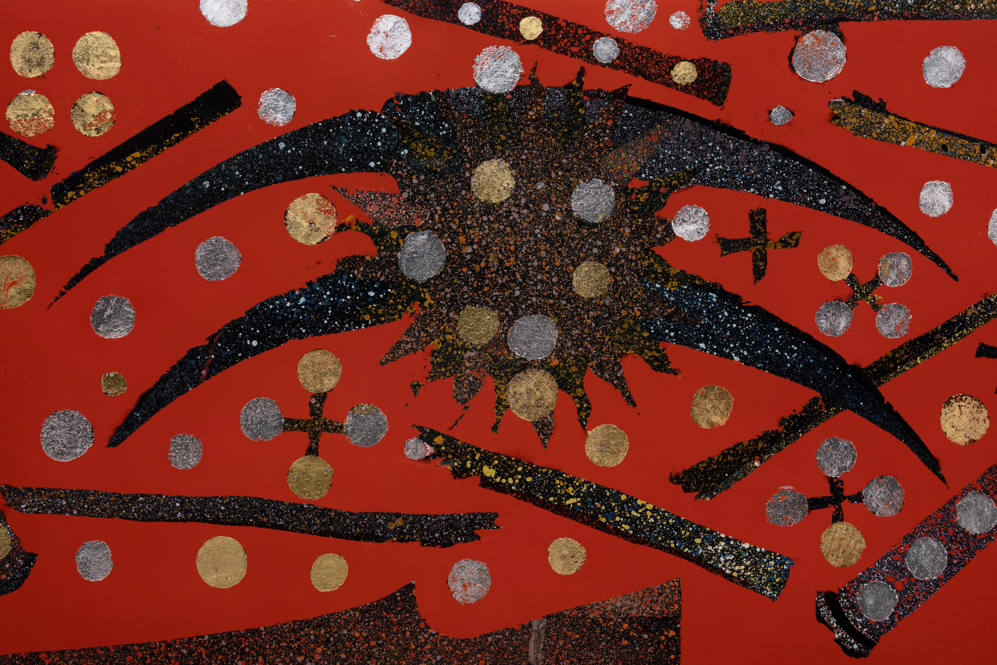 Aaron Angell, NOT ALL ON SHOW: Hinterglasmalerei & Verre églomisé 4-5/2025: ‘Organ Painting’, ‘Bamboo Organ Painting’, ‘Worm Organ Painting’, ‘Intarsia – View’, ‘Intarsia – Shut’, ‘Northern Renaissance Social Abstract Demonstration’, ‘Intarsia – Whitefly’; ‘Pig, tulip, pig, tulip, pig, tulip’; ‘Scholar – Melon’.Oribe 2-5/2025: ‘Melon – Life On Ship’, ‘Abilità Negativa’ (three versions), ‘Tray with Two Capped Heads’, ‘Tray with Clouds’, ‘Gongshi with Carbonised Panis Quadratis’; Shino Americàin & polychrome 2- at Ilenia, photo 83