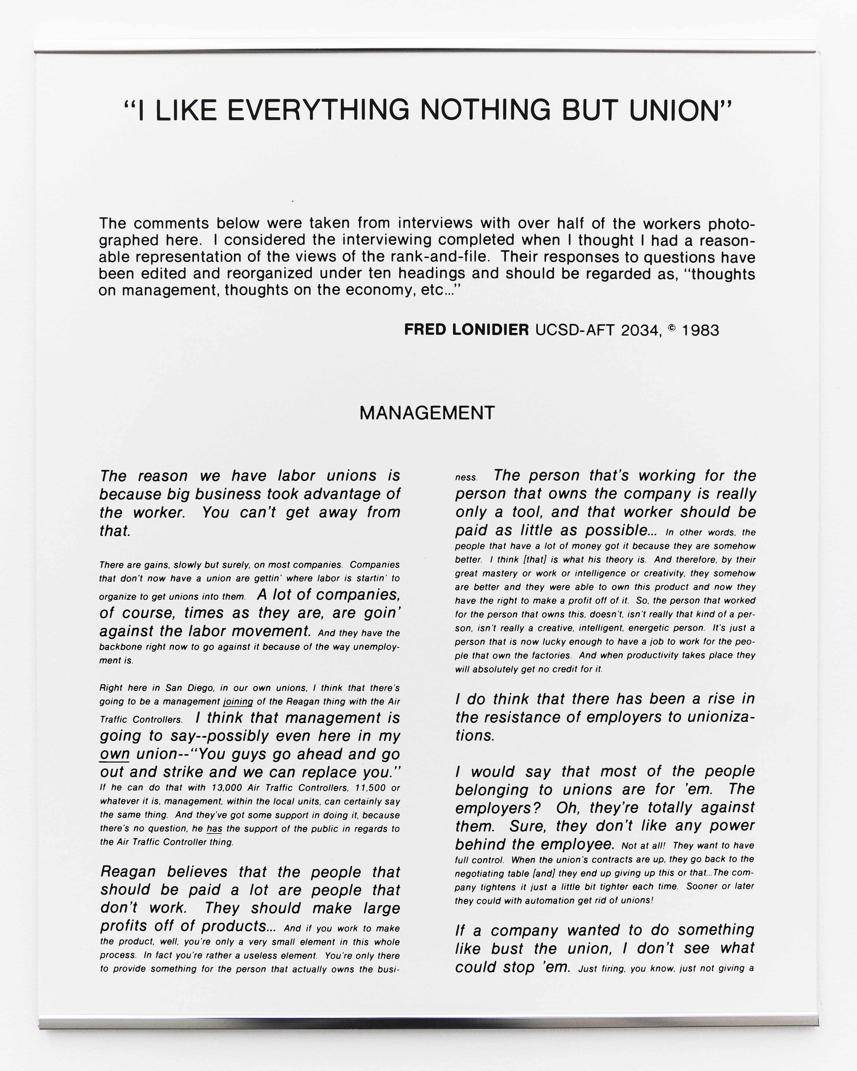 Fred Lonidier, Two Works From The 1980s at Maxwell Graham, photo 23