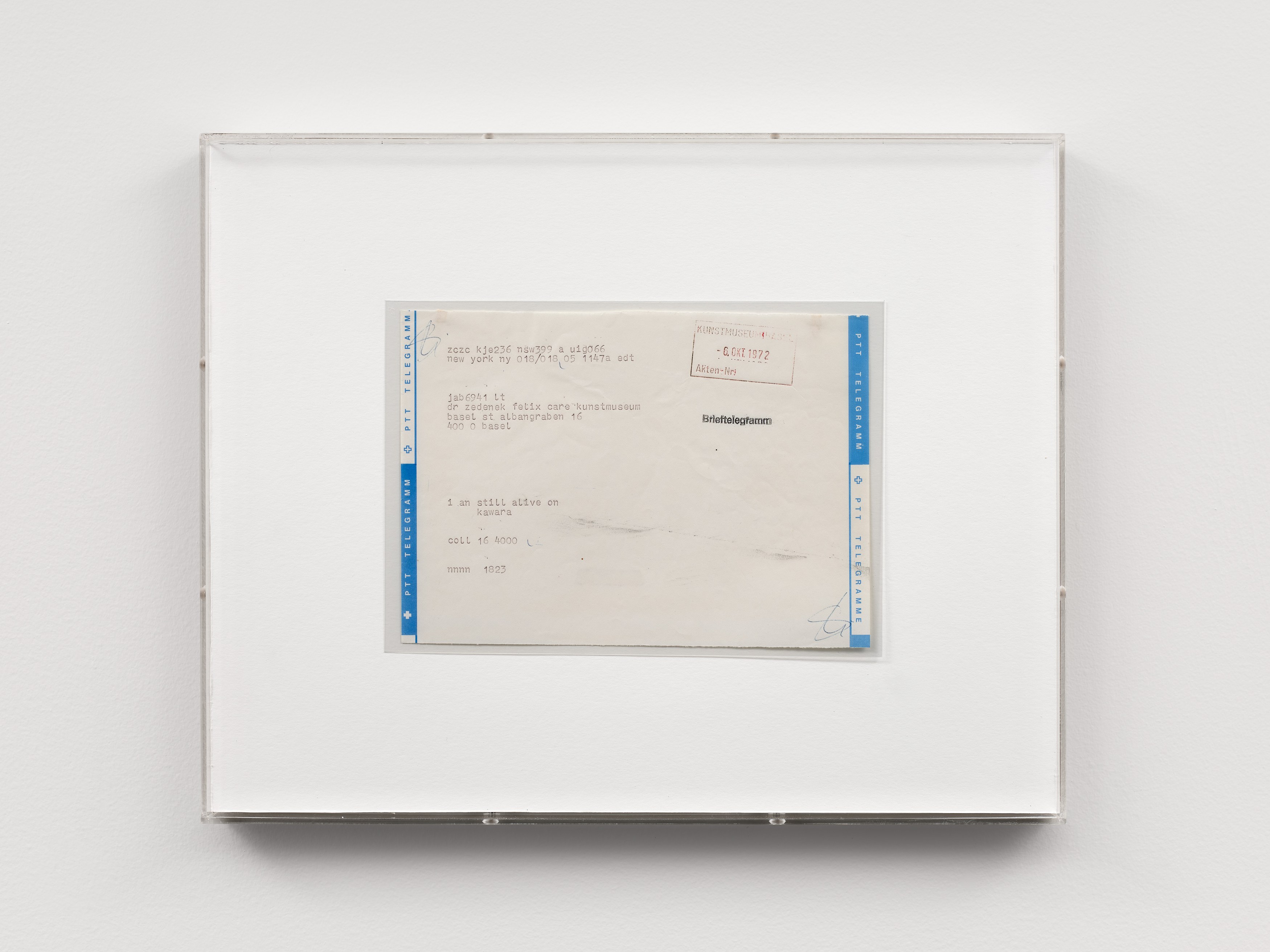 On Kawara, I Am Still Alive at Turquoise, photo 5