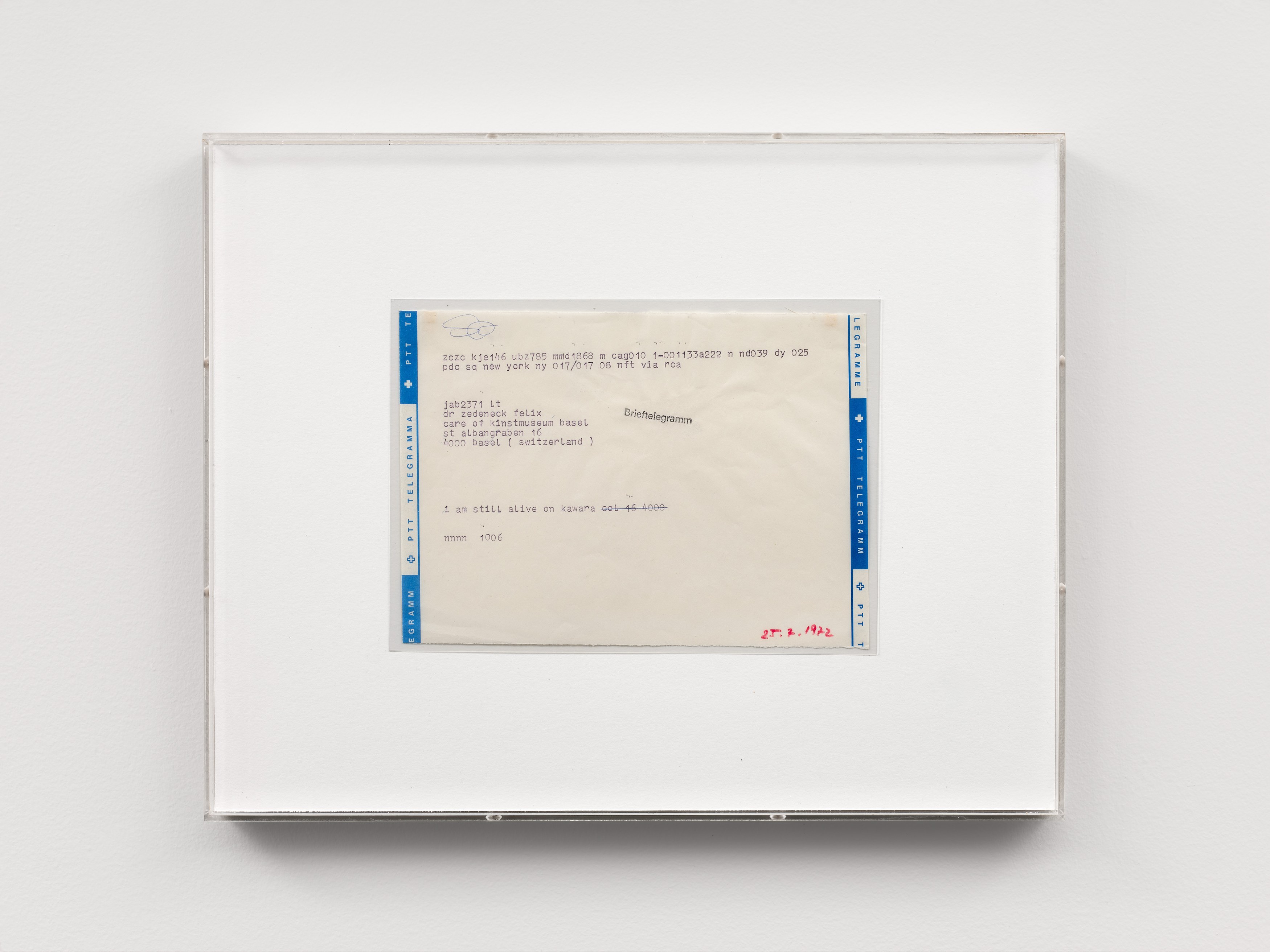 On Kawara, I Am Still Alive at Turquoise, photo 7
