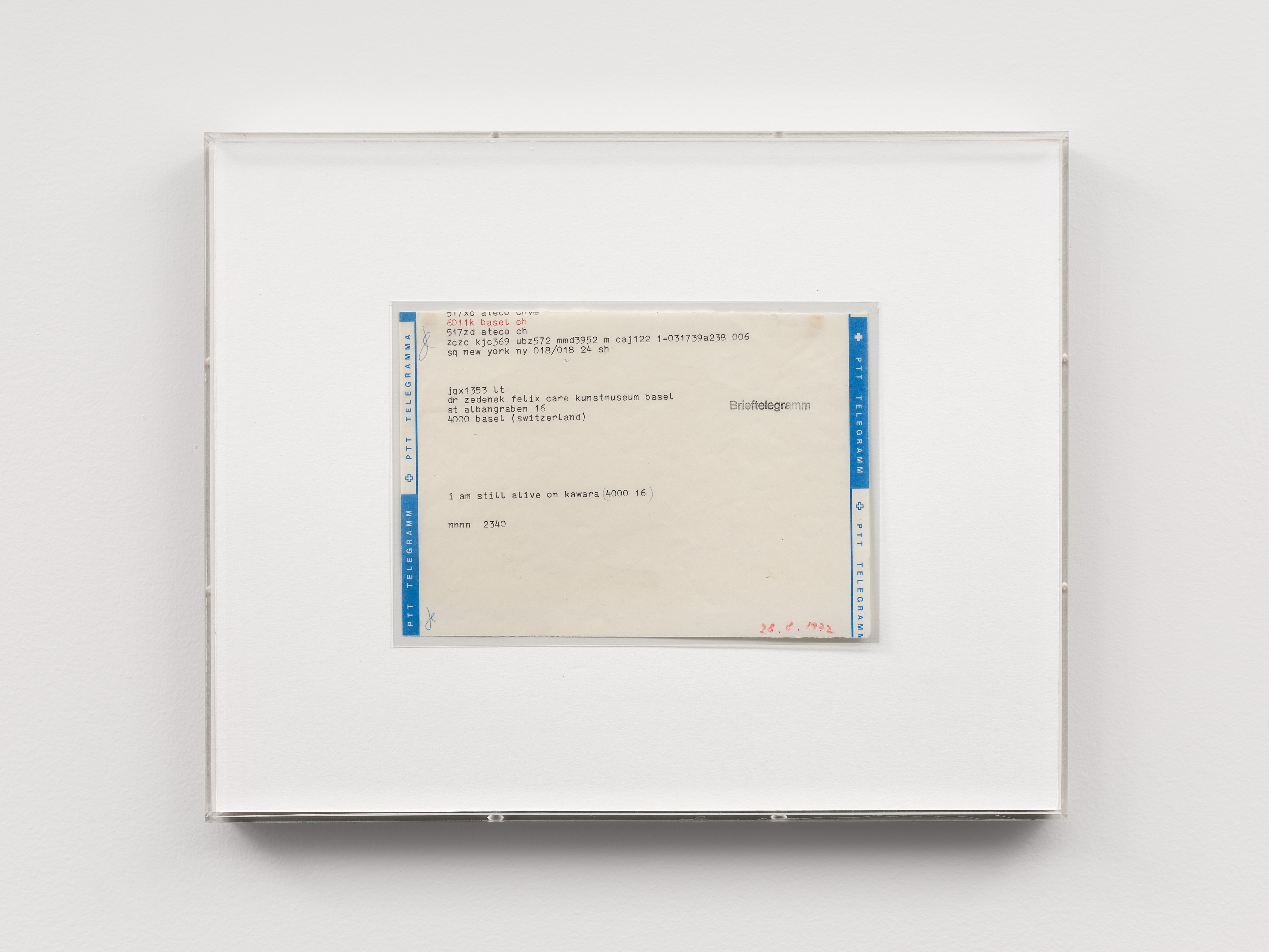 On Kawara, I Am Still Alive at Turquoise, photo 8