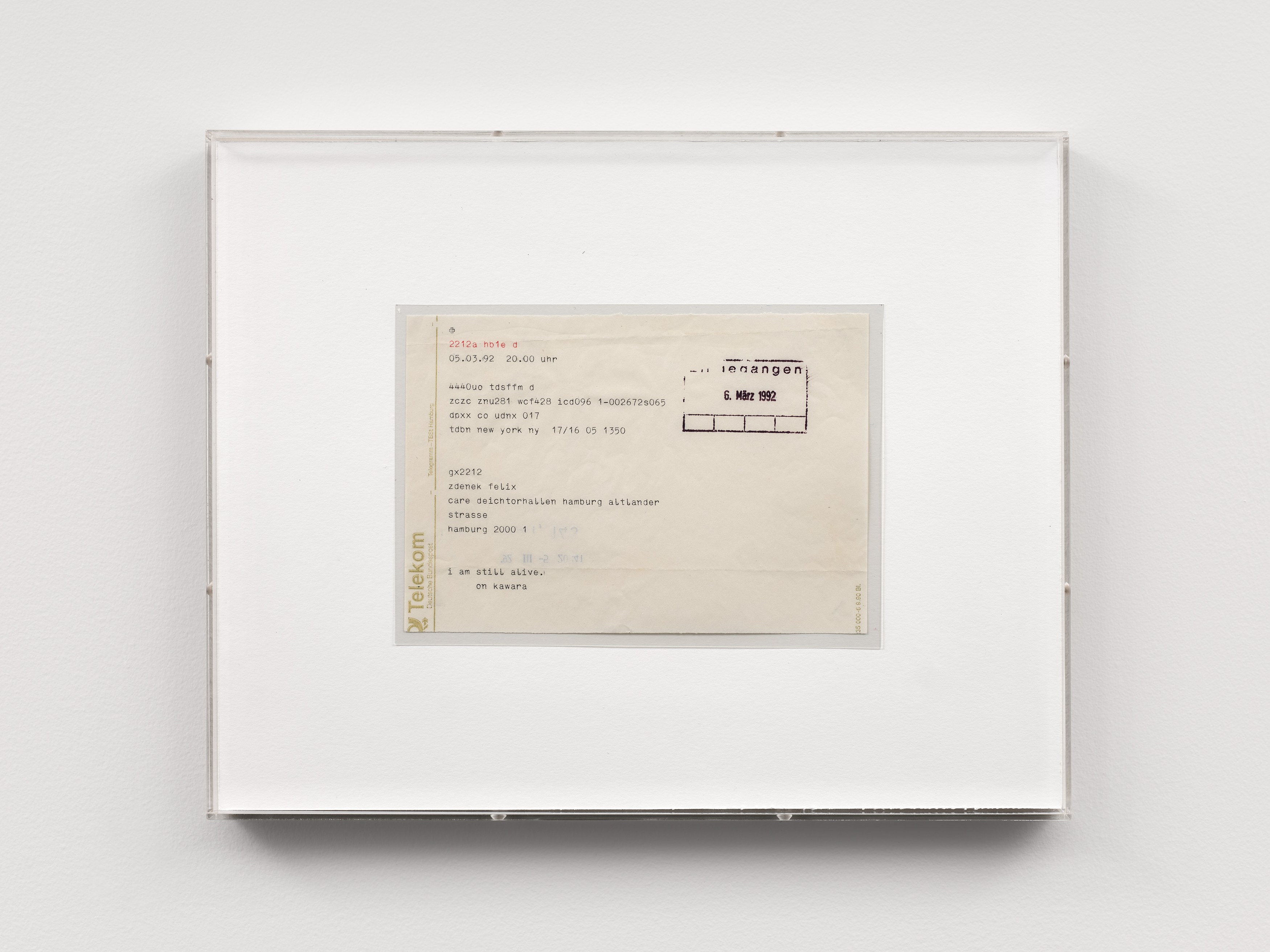 On Kawara, I Am Still Alive at Turquoise, photo 11