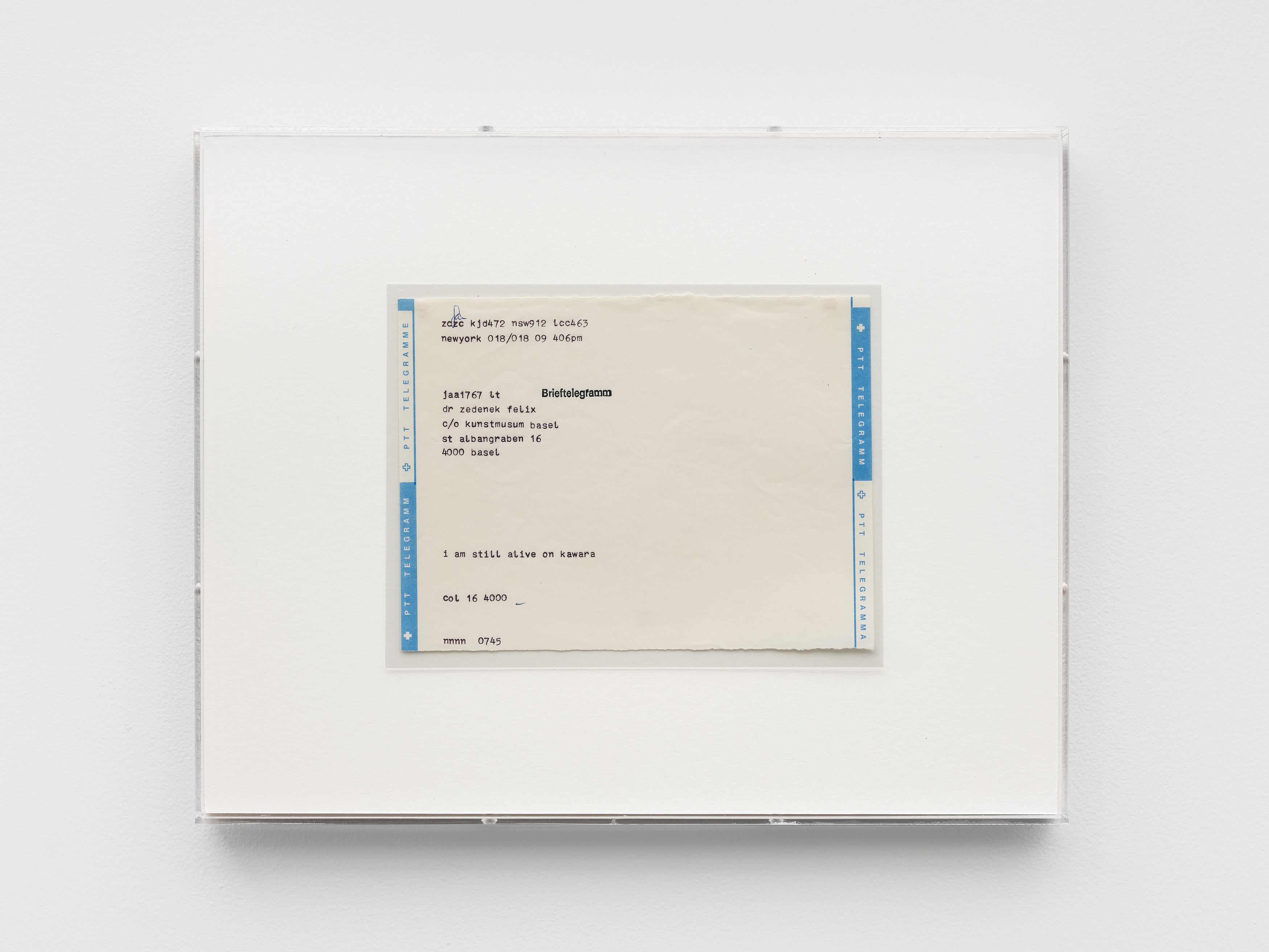 On Kawara, I Am Still Alive at Turquoise, photo 17