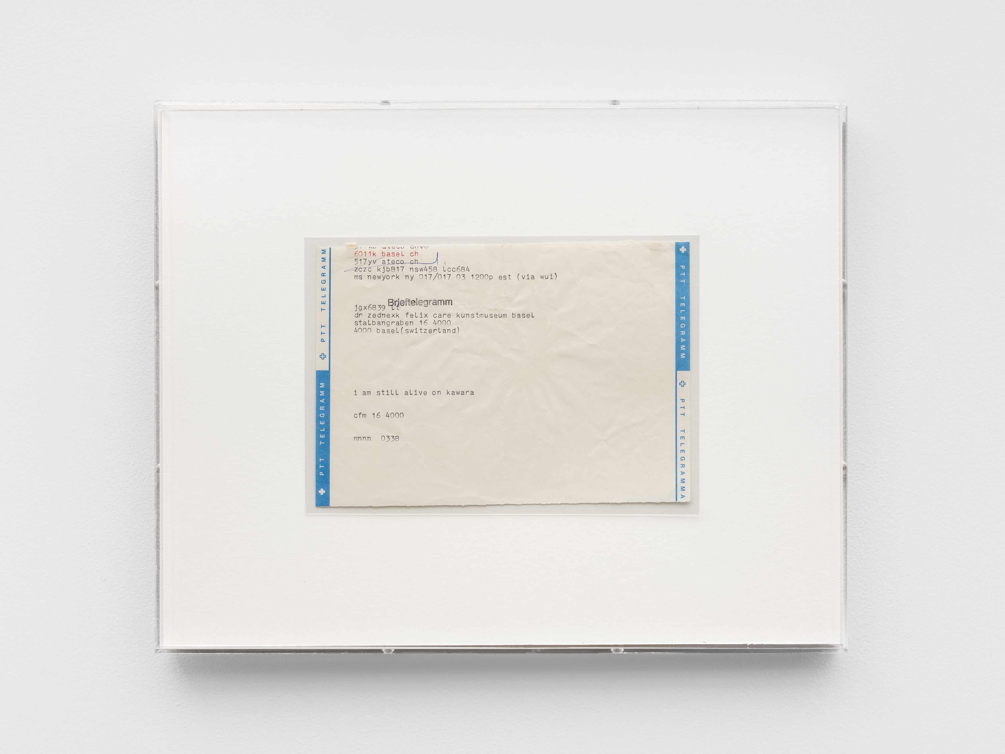 On Kawara, I Am Still Alive at Turquoise, photo 16