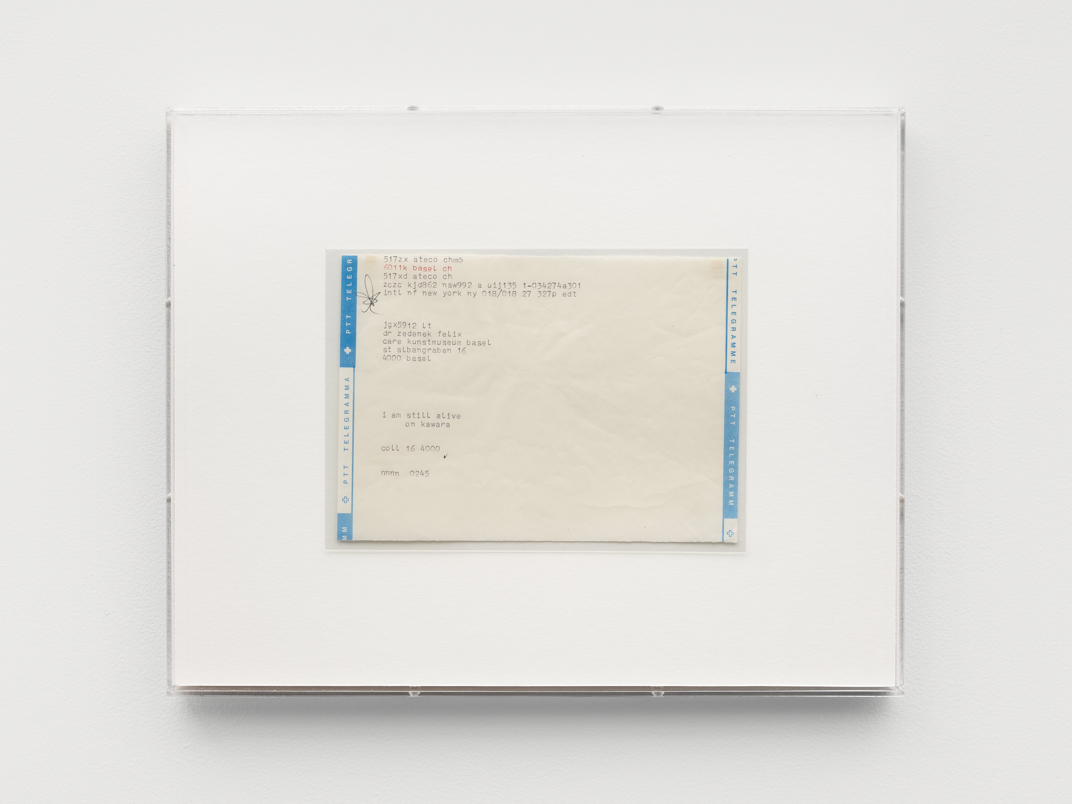 On Kawara, I Am Still Alive at Turquoise, photo 19